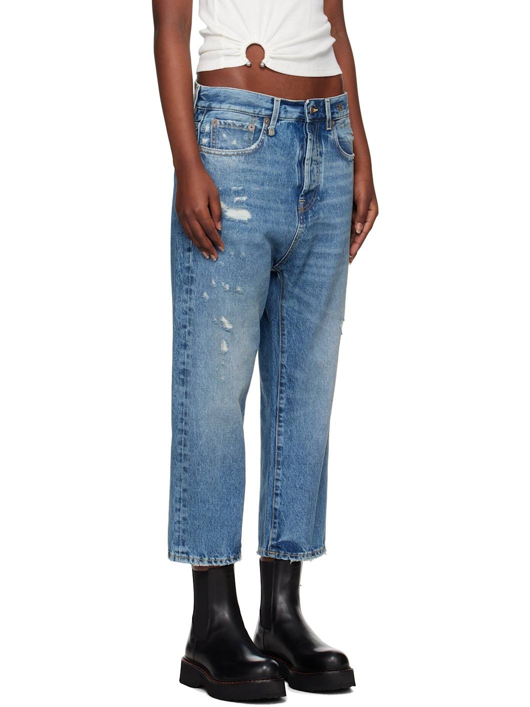 Blue Tailored Drop Jeans - 2