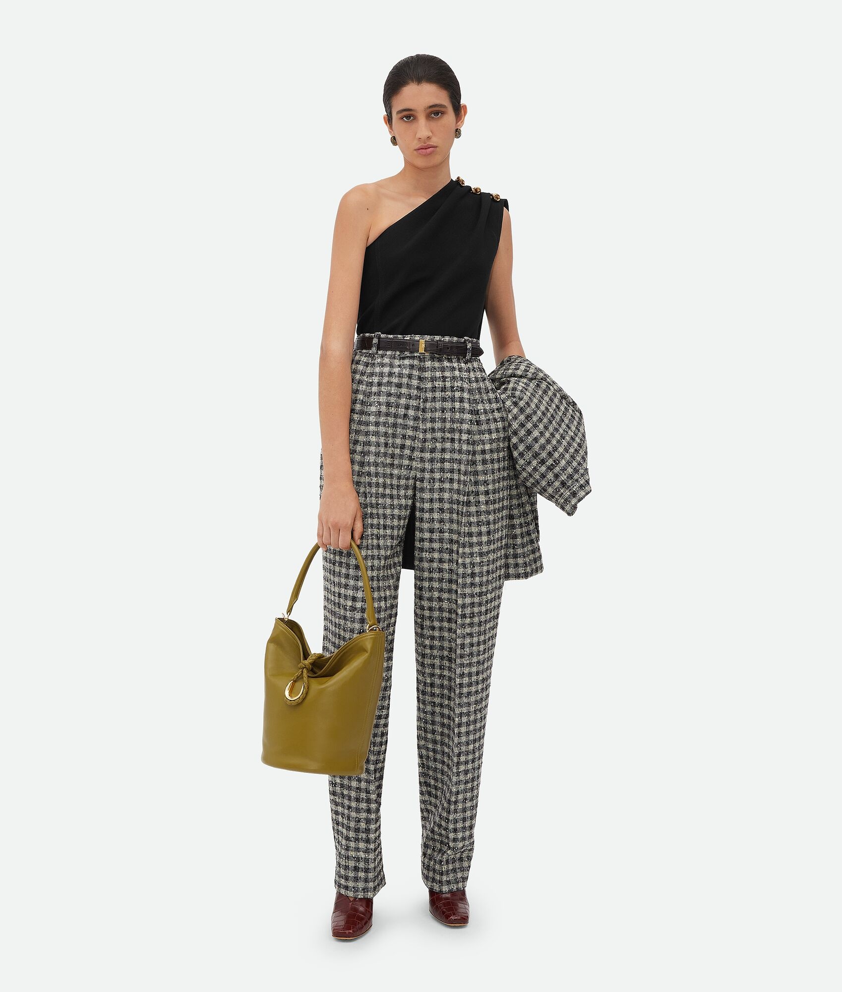 Boucle Gingham Wool Jacket - 4