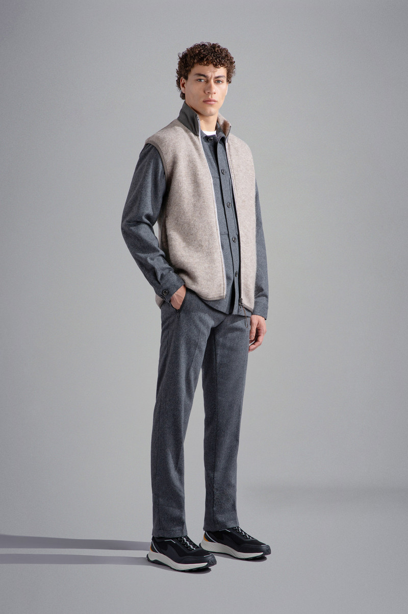 Paul & Shark WOOL AND MOHAIR VEST WITH TECHNICAL FABRIC INSERTS outlook