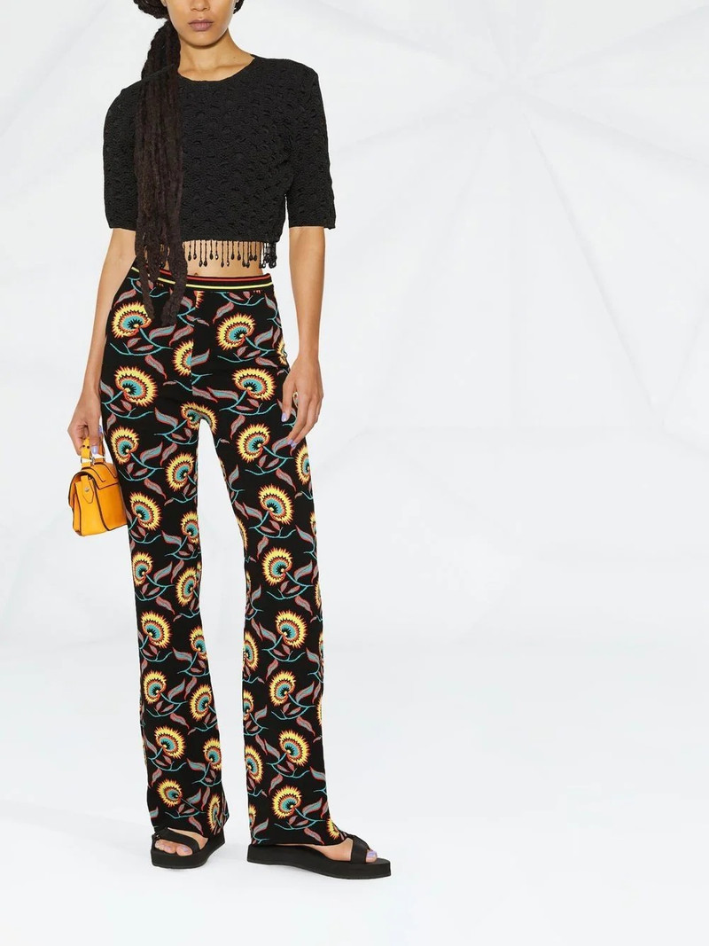 rabanne floral-print trousers outlook
