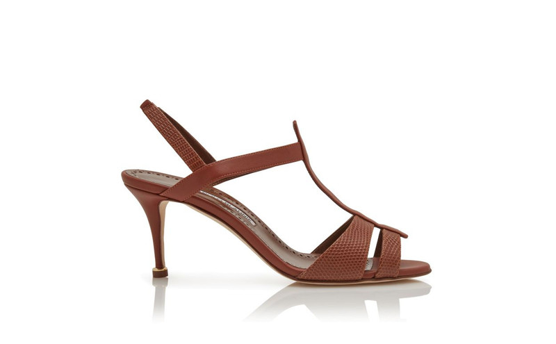 Brown Calf Leather T-Bar Sandals 1
