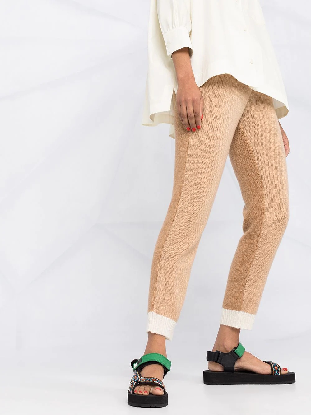 ribbed-knit cashmere trousers - 3