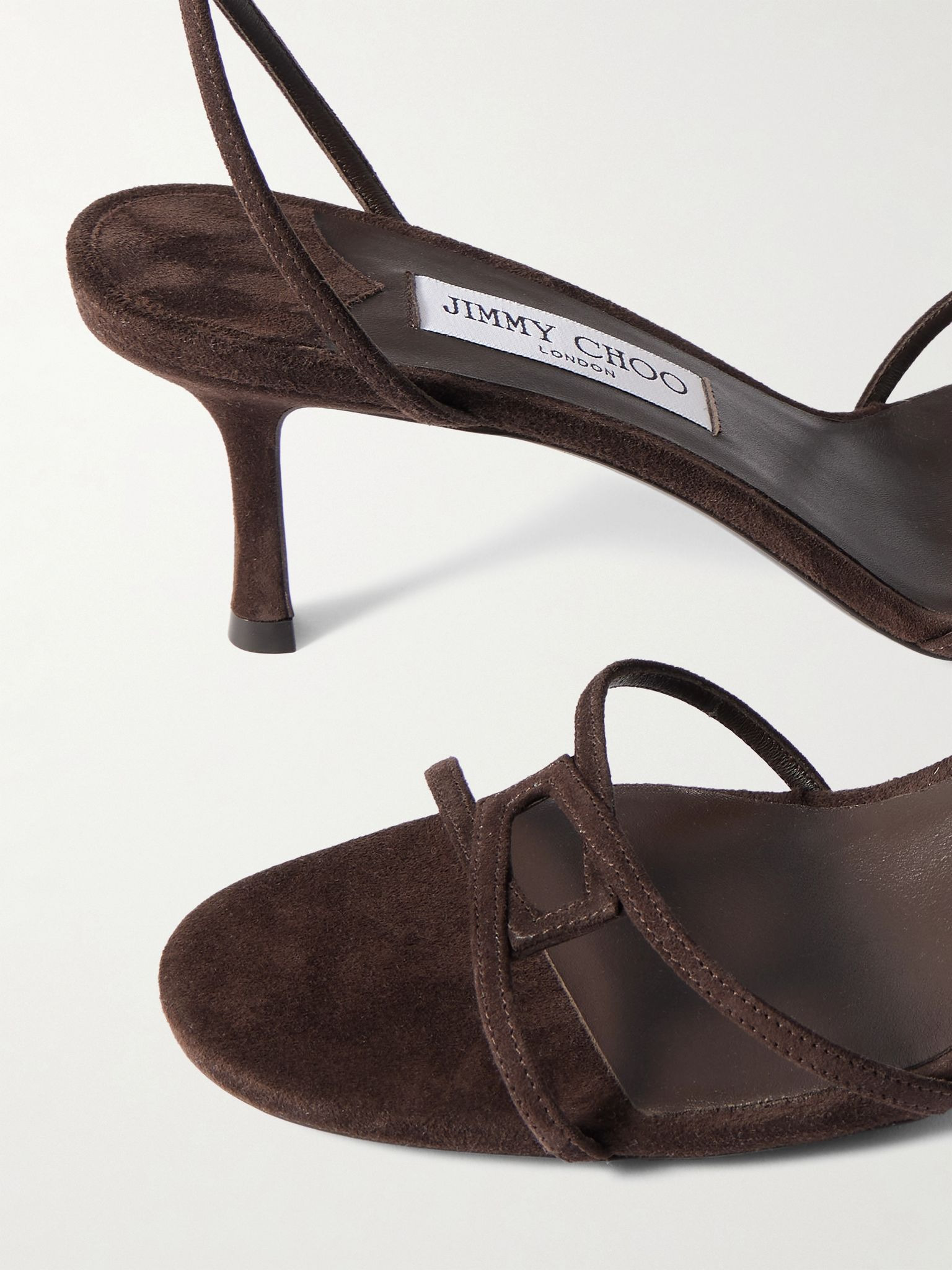 Leo 65 suede sandals Chocolate - 4