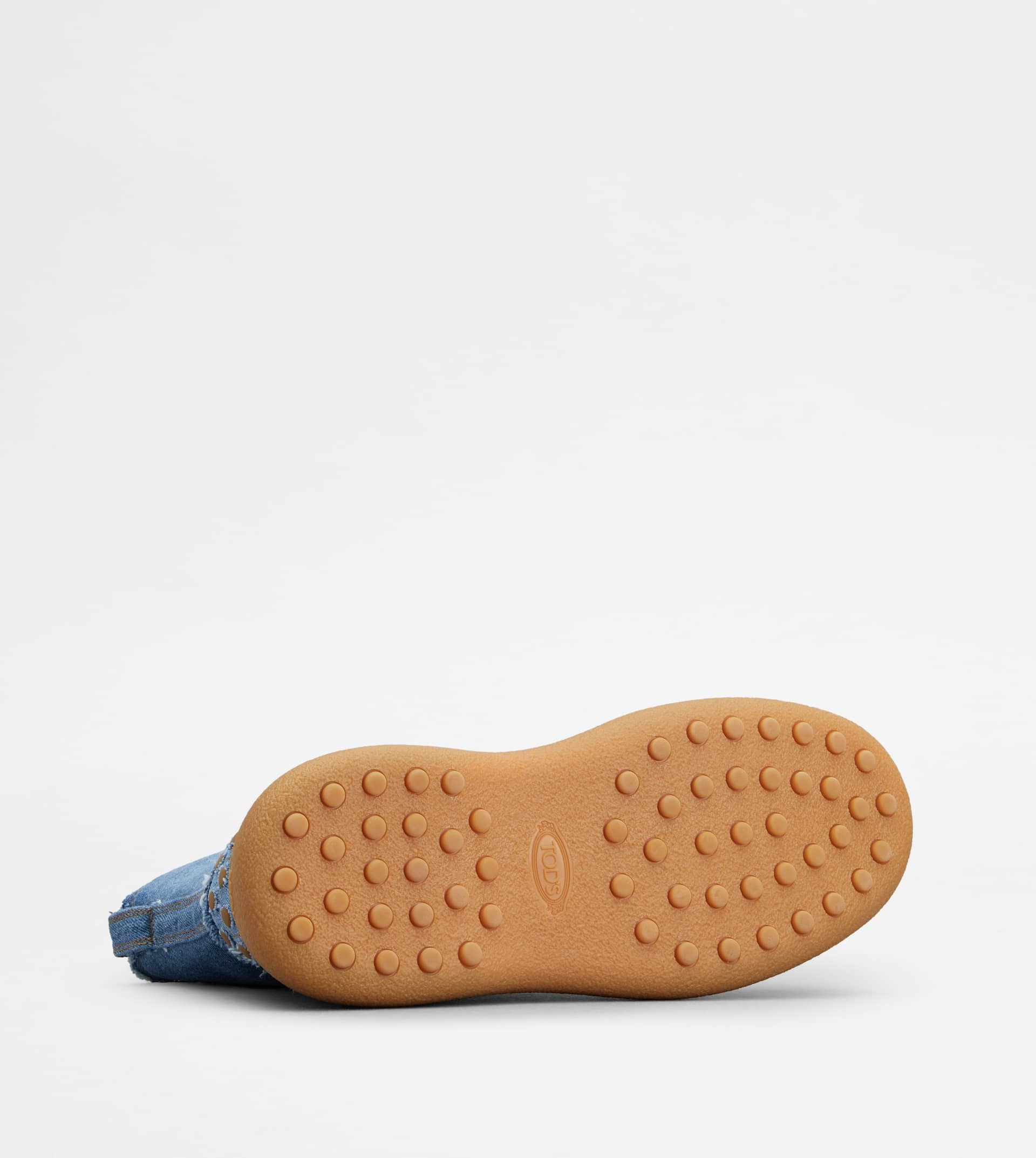 TOD'S W. G. LACE-UP ANKLE BOOTS IN DENIM - LIGHT BLUE - 4