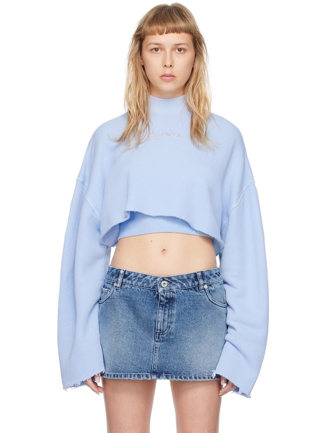 Blue Cropped Sweatshirt - 1