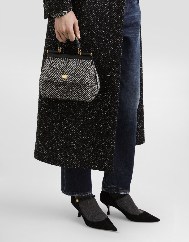 Dolce & Gabbana Sicily medium chevron wool handbag outlook