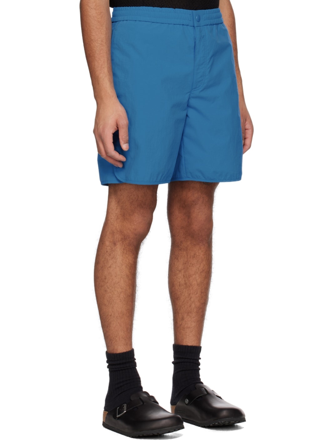 Blue Embroidered Shorts - 2