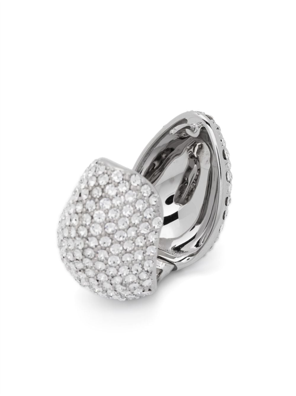 crystal-embellished logo earrings - 5
