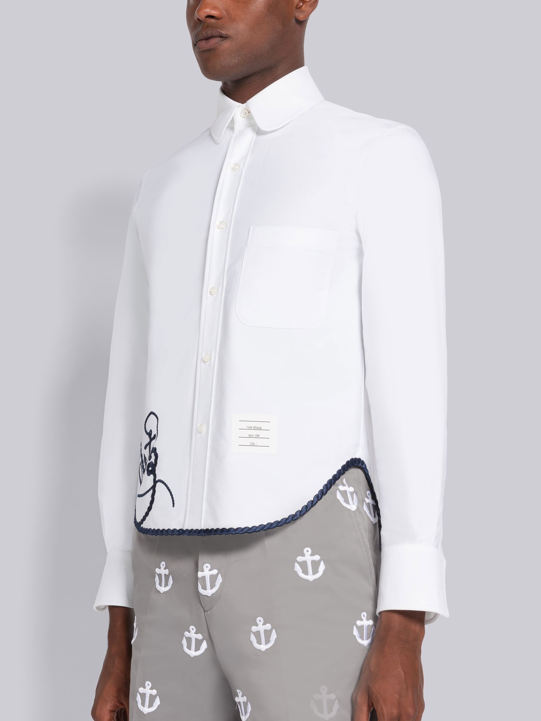 Rope and Anchor Round Collar Shirt - 2