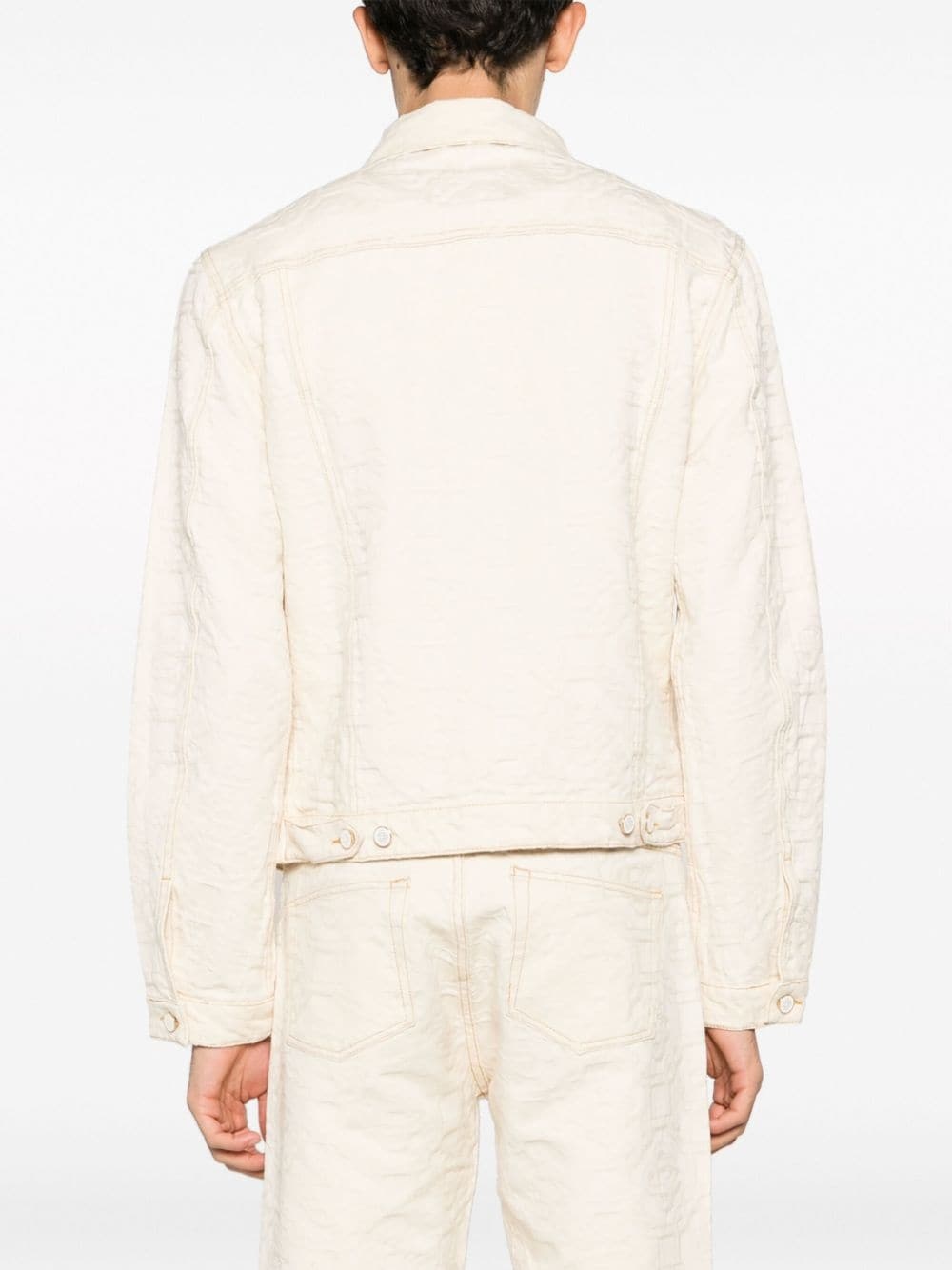 monogram-jacquard denim jacket - 4