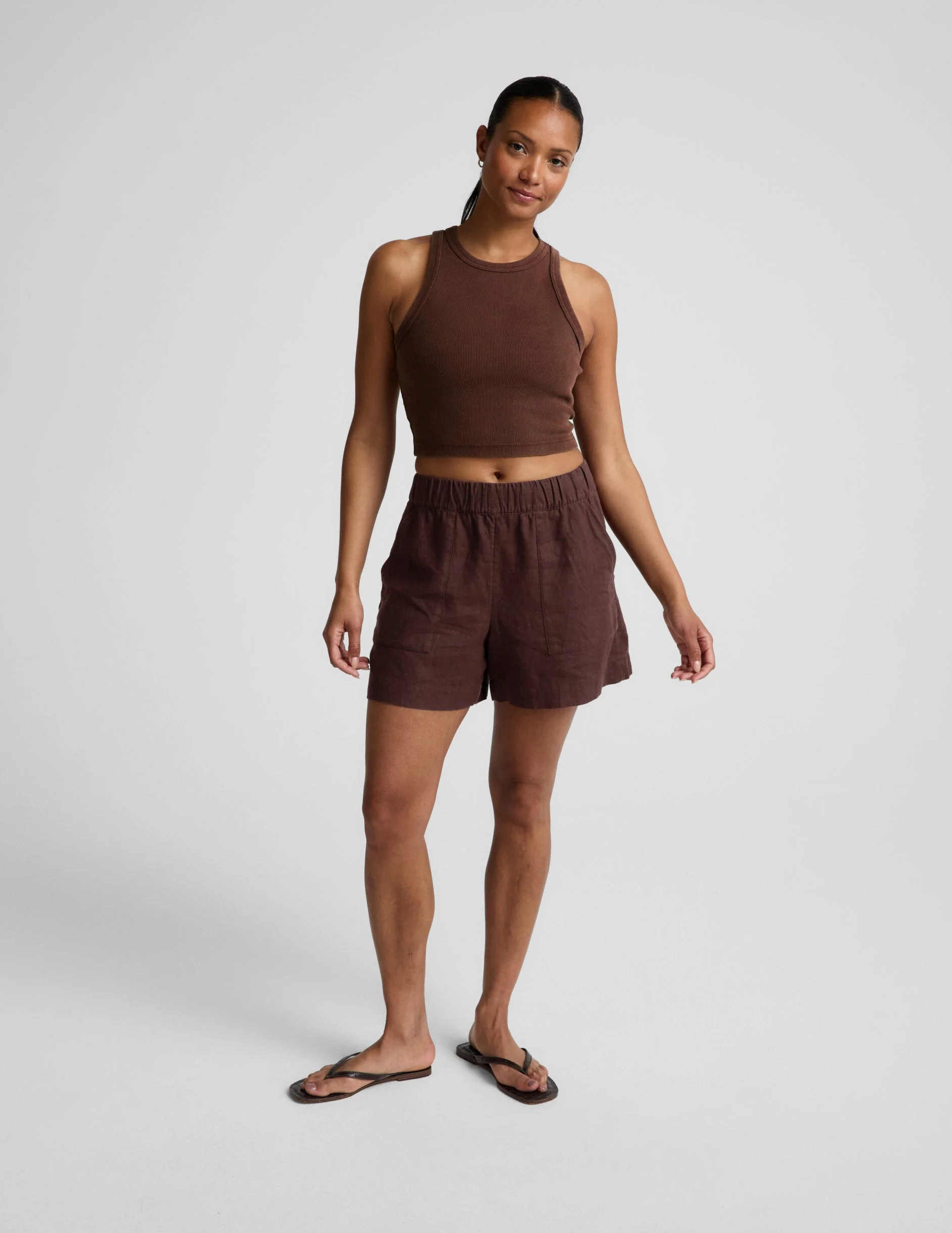 On Repeat Rib High Neck Cropped Tank - 1