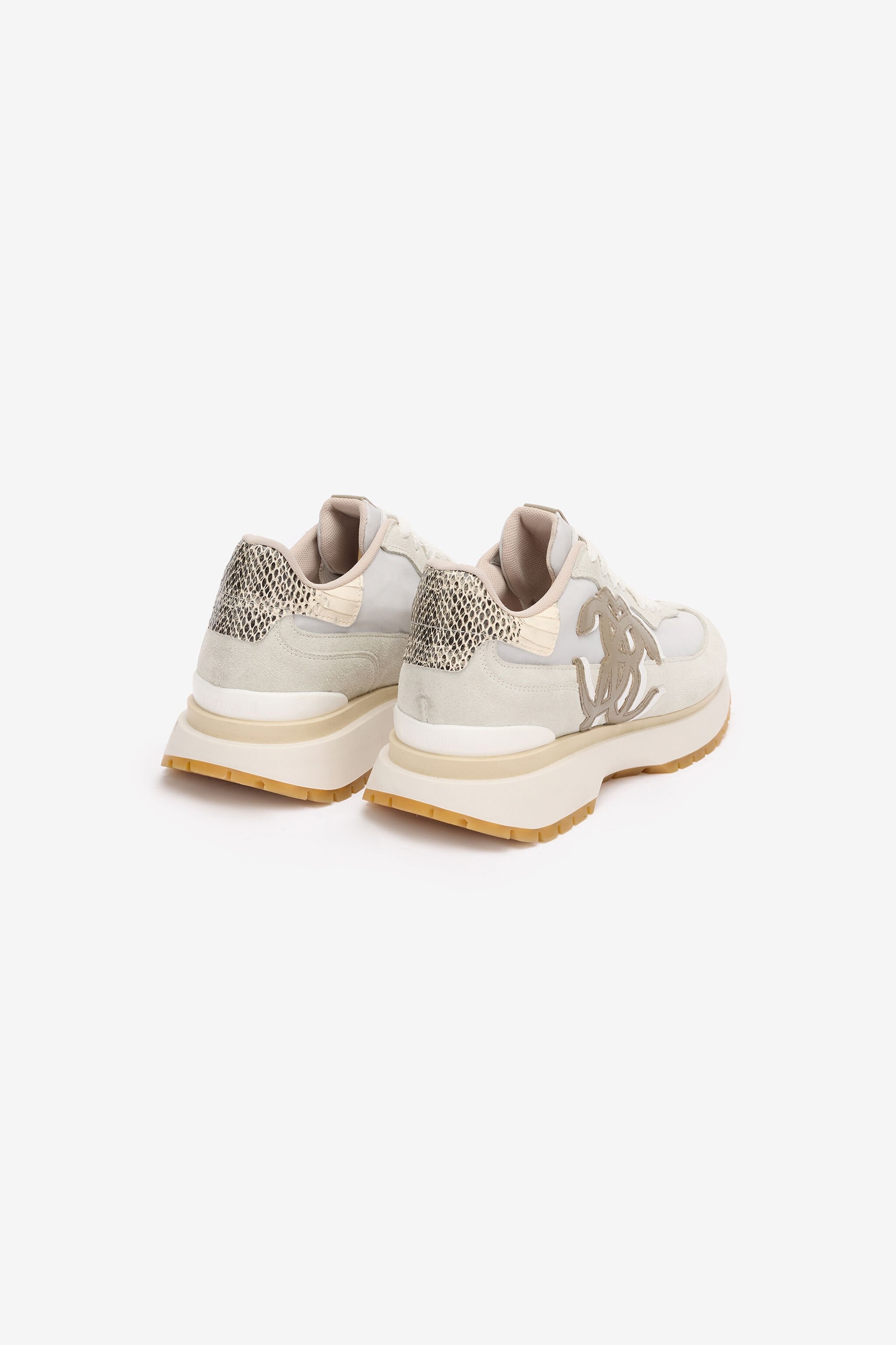 Sneakers With Contrasting Back And Mirror Snake Monogram - 3