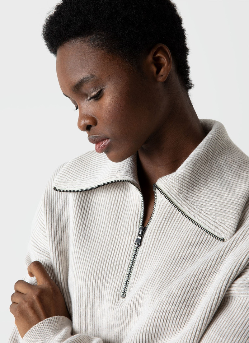 Ribbed Half Zip Jumper 1