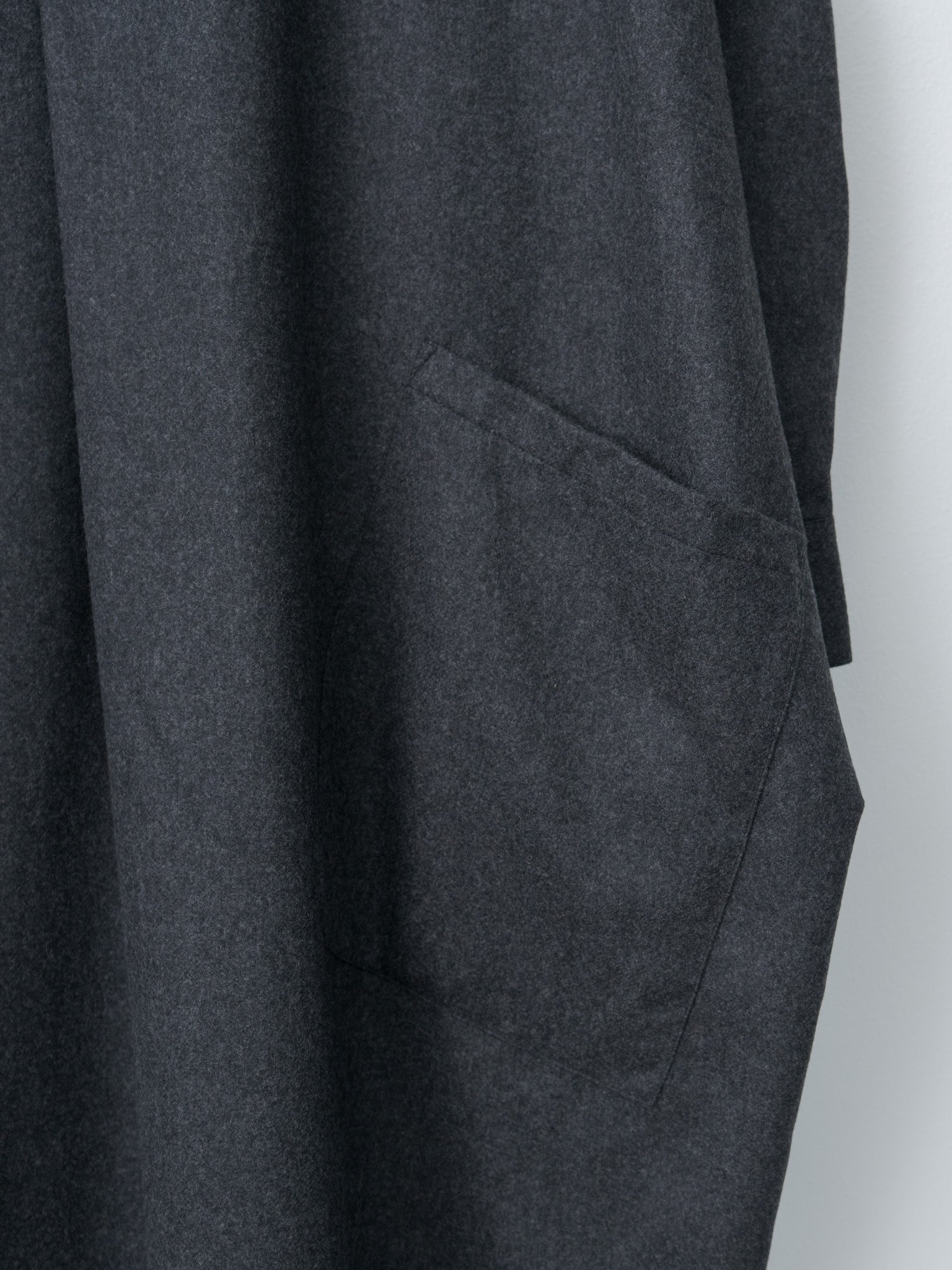 The Framer Dress - Wool Cash Flannel Charcoal - 7