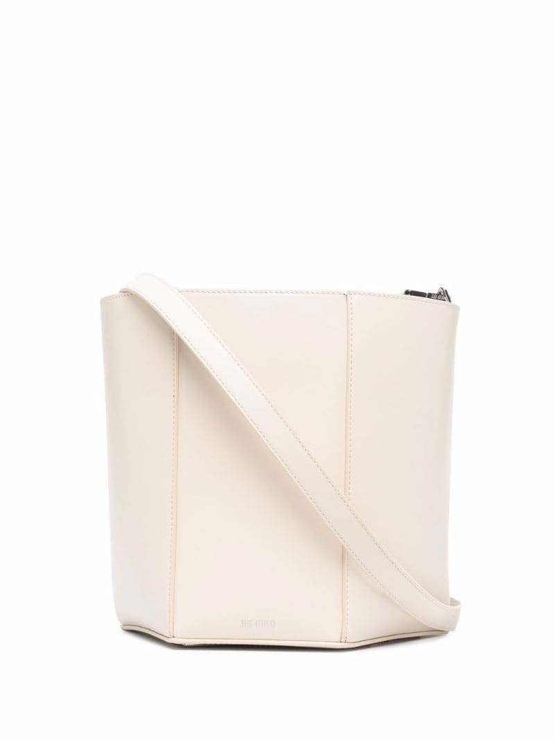 geometric leather shoulder bag - 1