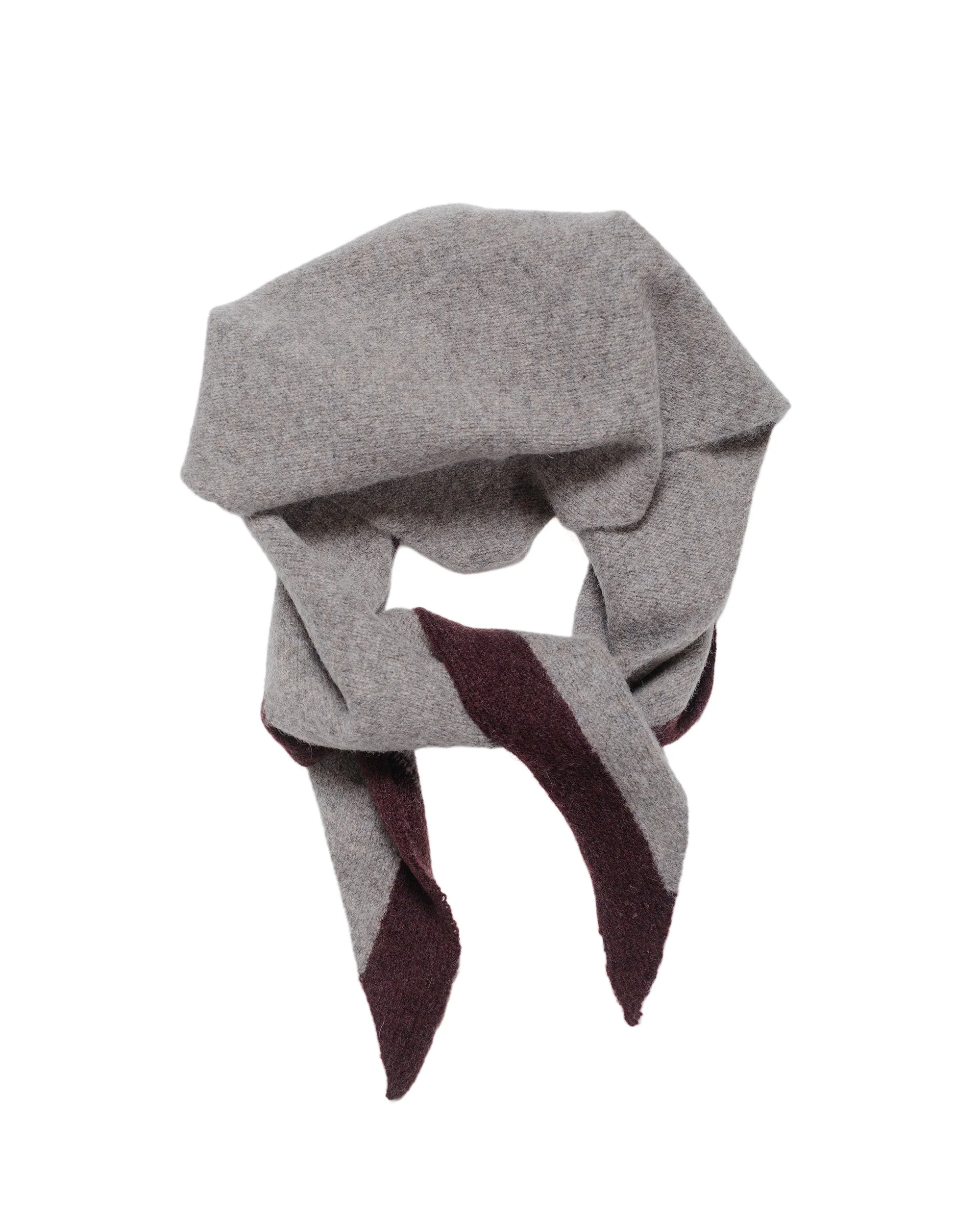 MHL Tipped Scout Scarf Lambswool Pebble/Mahogany - 1