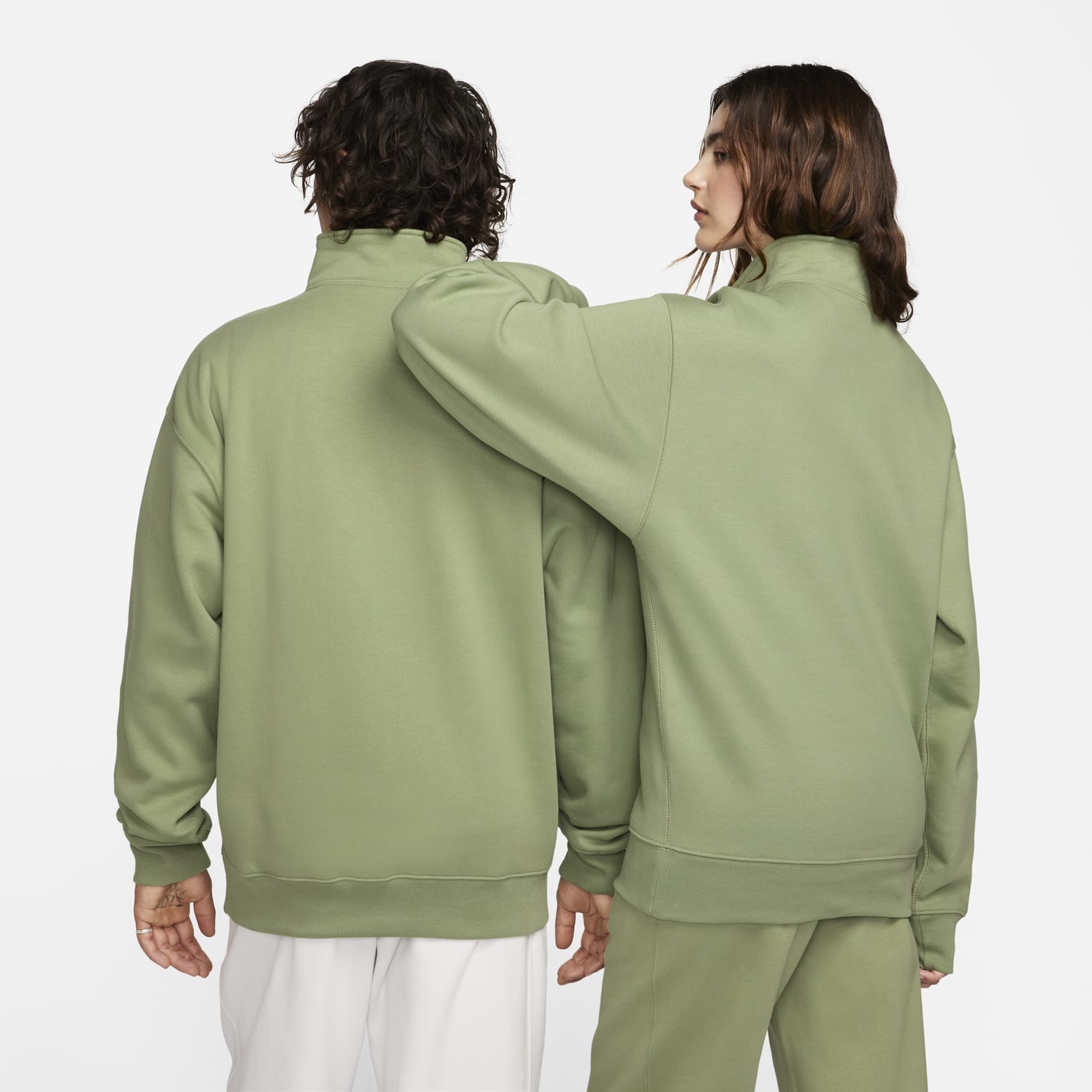 Nike Solo Swoosh Quarter-Zip Sweayshirt 'Oil Green' DQ5209-386 - 2