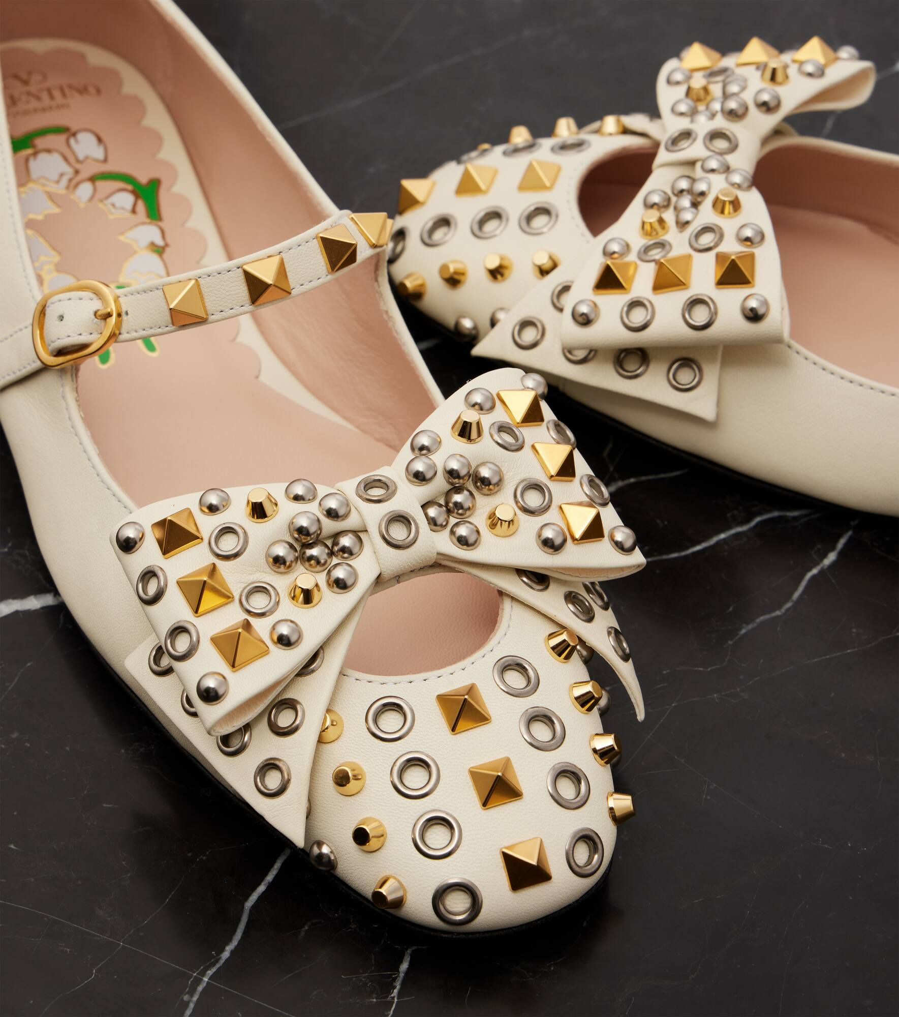 Bowow studded leather Mary Jane flats - 5