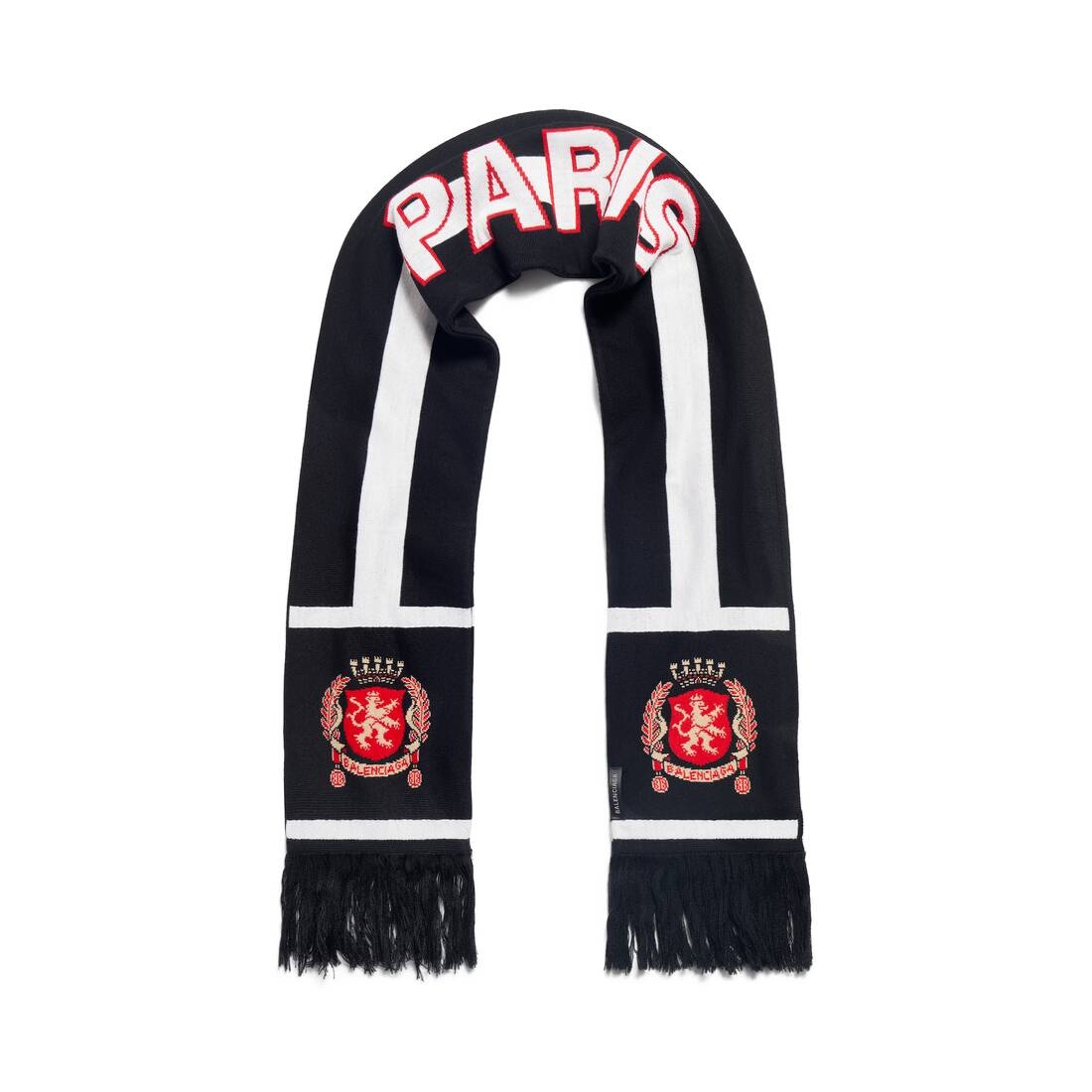 Men's Paris Soccer Scarf in Black/white - 2