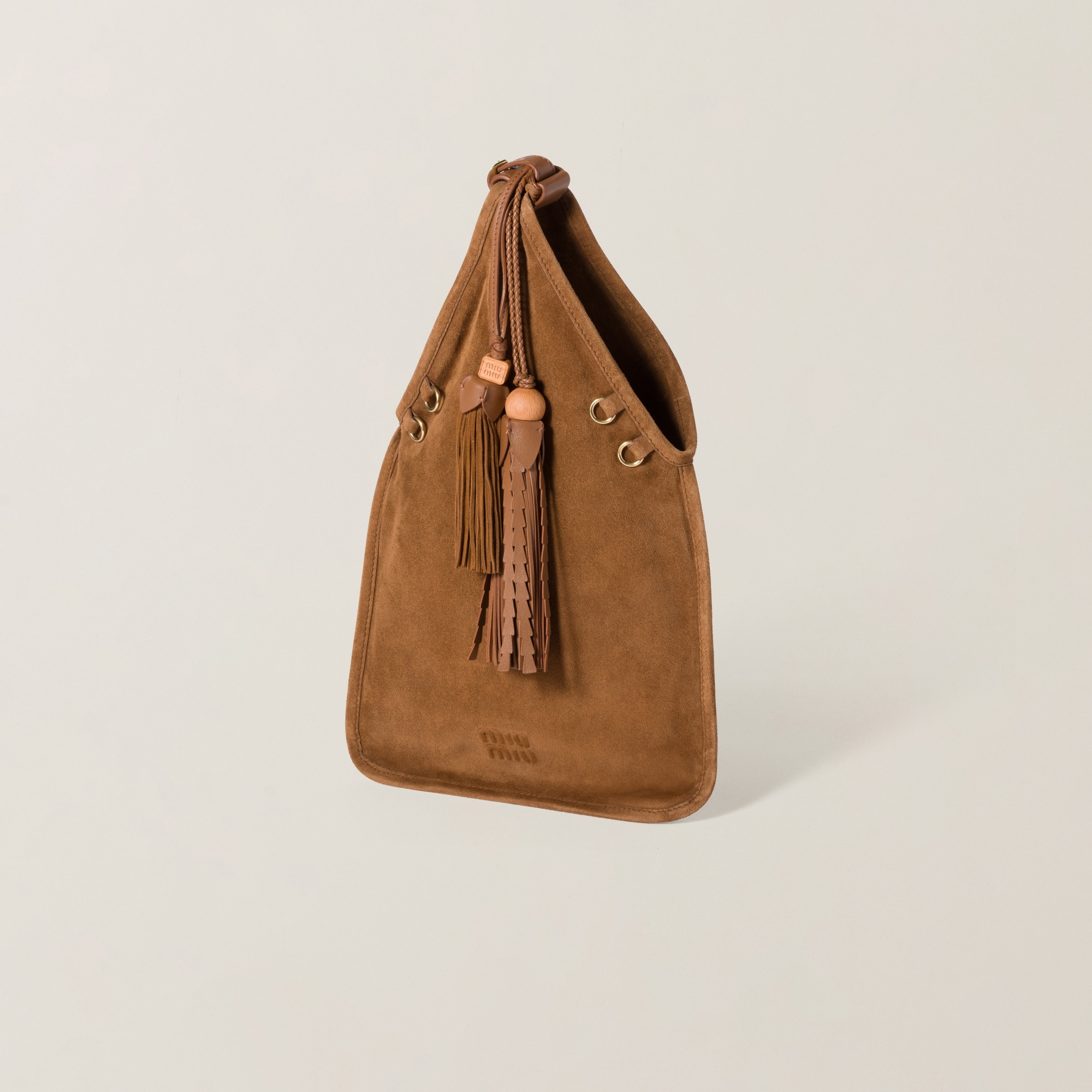 Suede handbag with tassels - 2