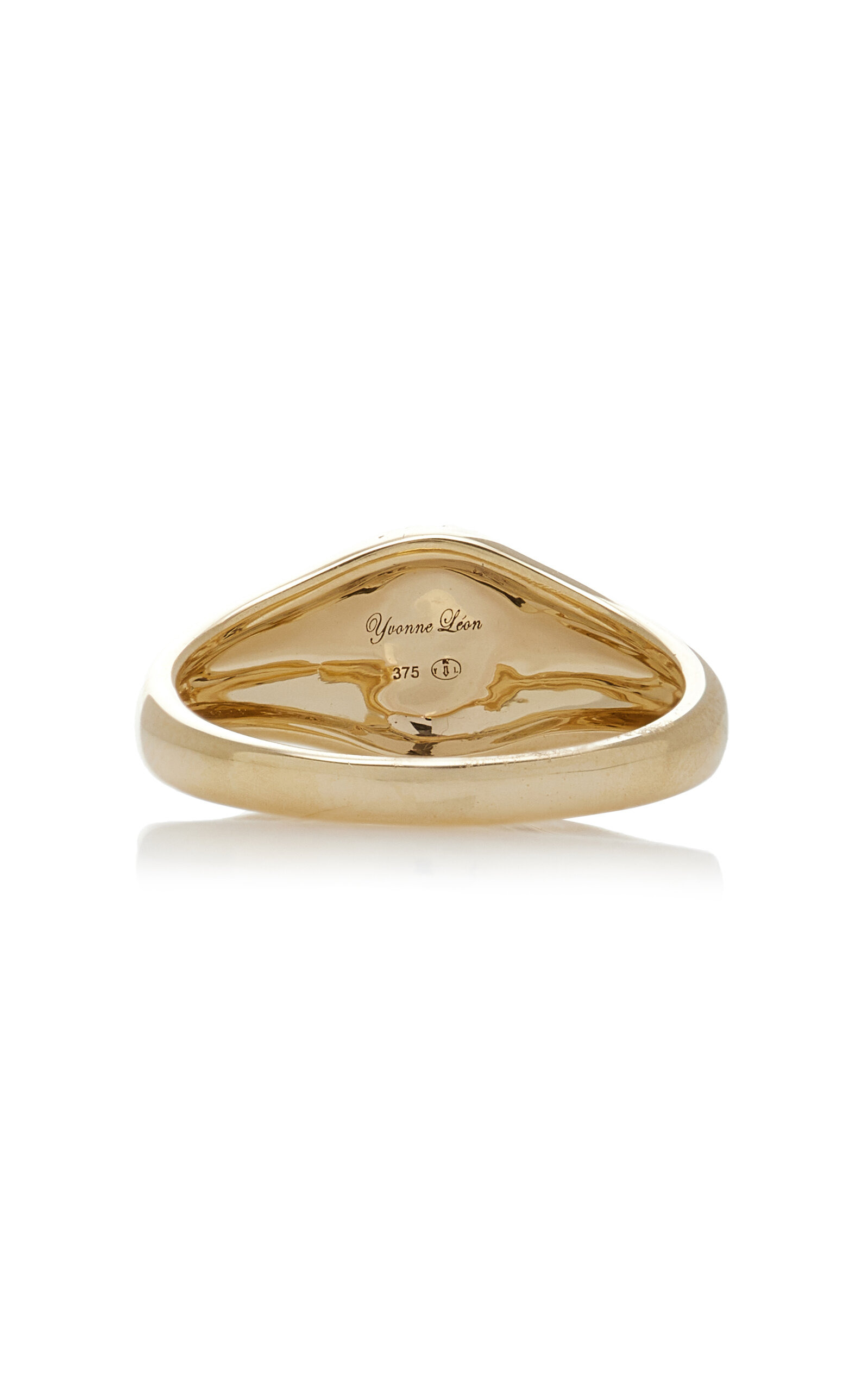 9K Yellow Gold Signet Diamond Ring yellow - 7