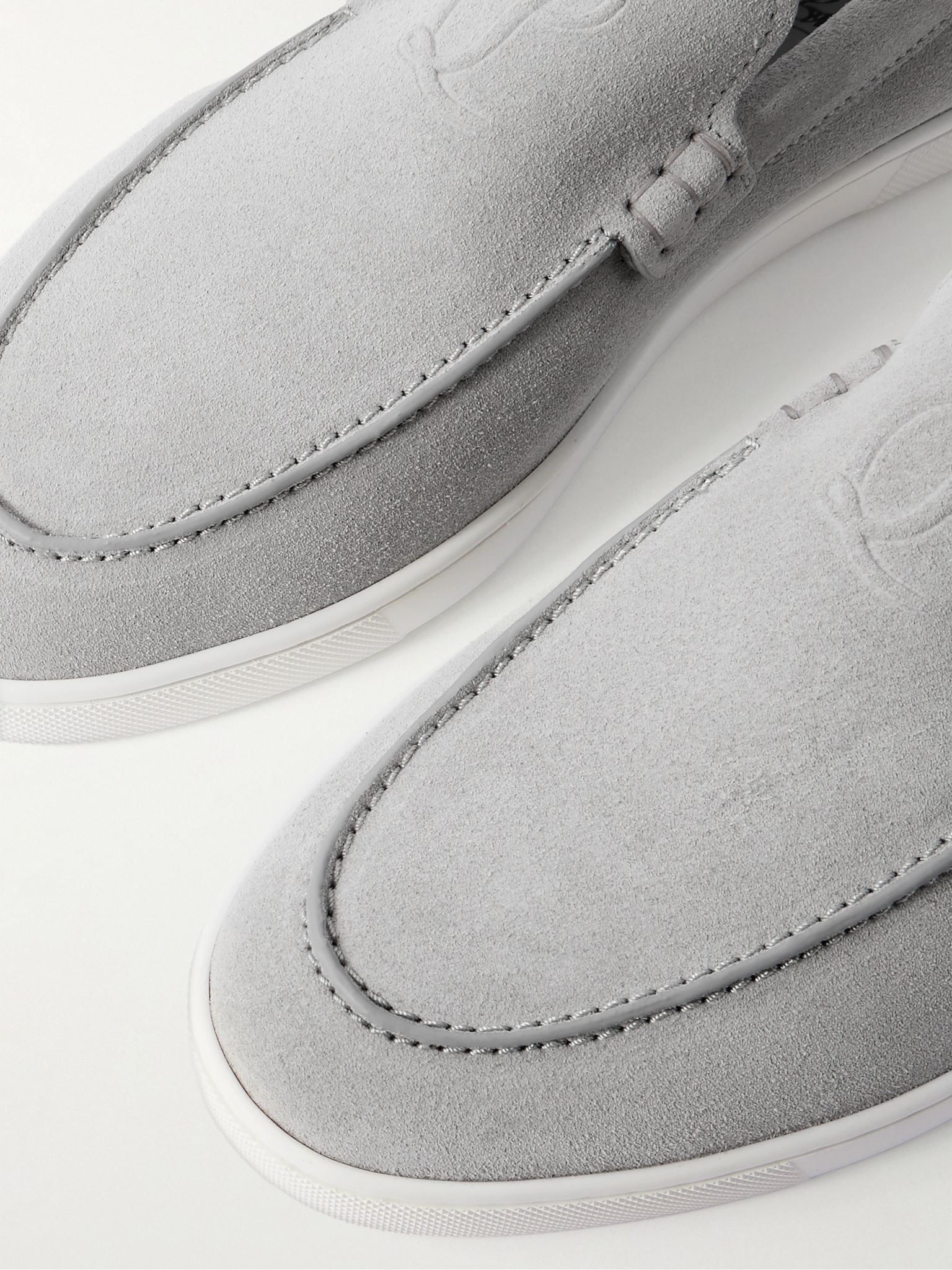 Moonboat Suede Loafers Gray - 5