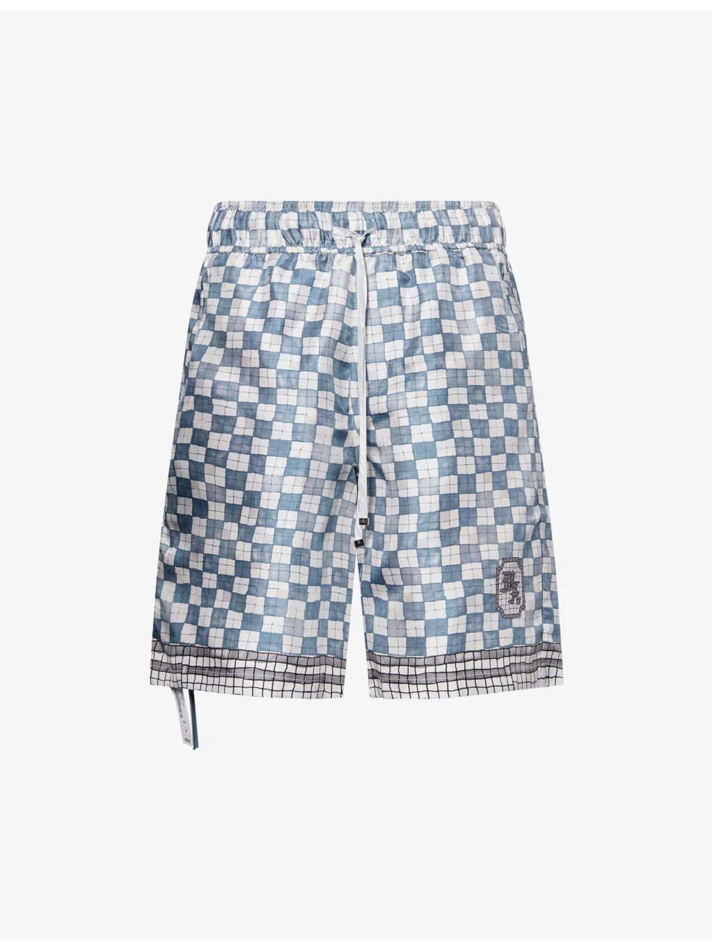 Chateau Crest Check-Print Silk Shorts - 1