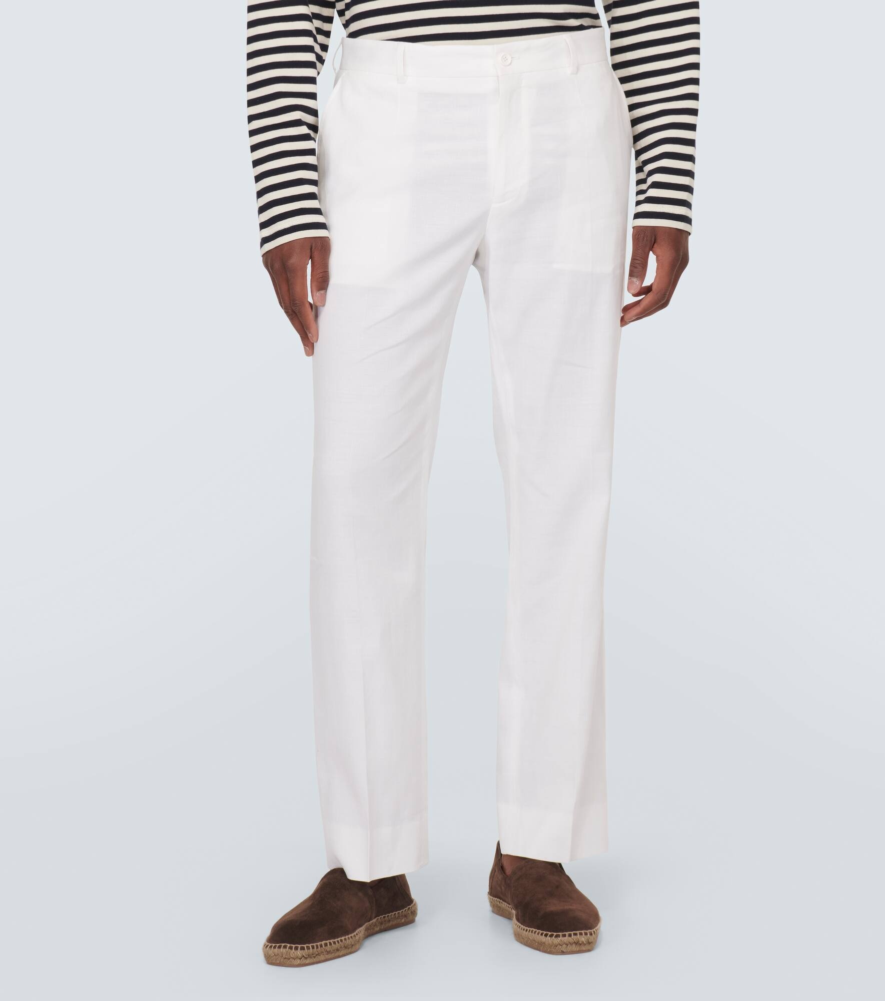 Linen-blend straight pants - 3
