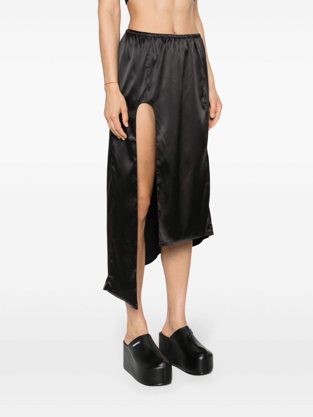 asymmetric satin slip skirt - 3