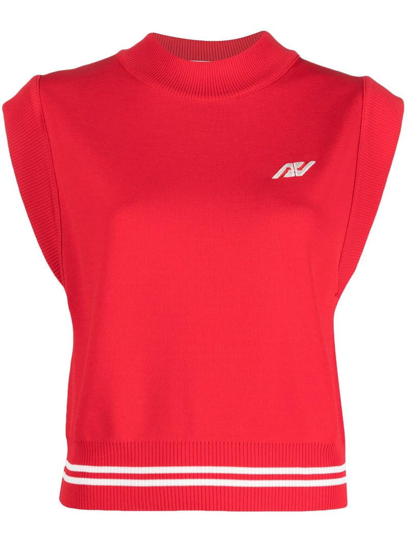 embroidered-logo sleeveless 스웨터 1