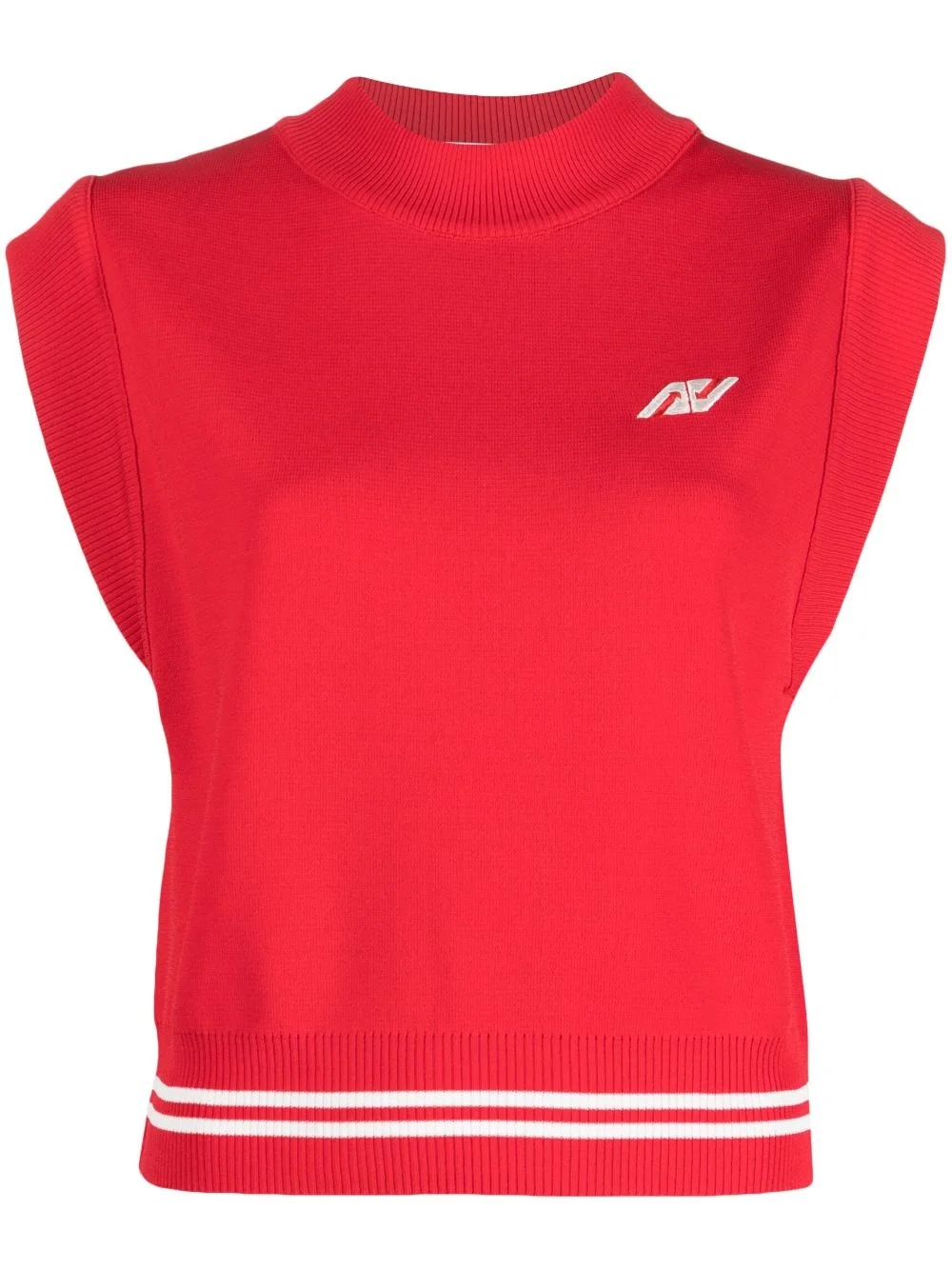 embroidered-logo sleeveless sweatshirt - 1