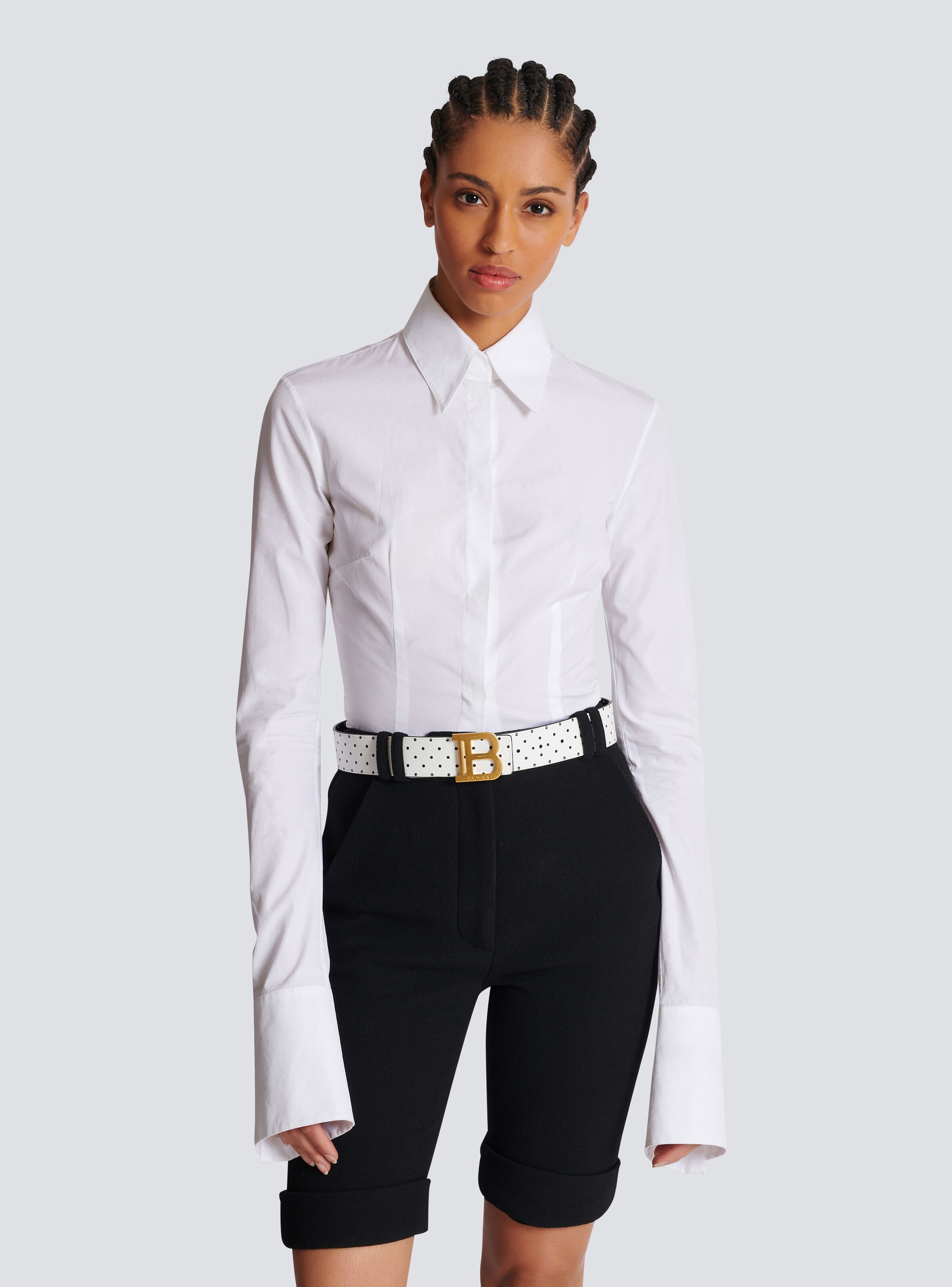 Reversible calfskin B-Belt with a Polka Dots print - 6