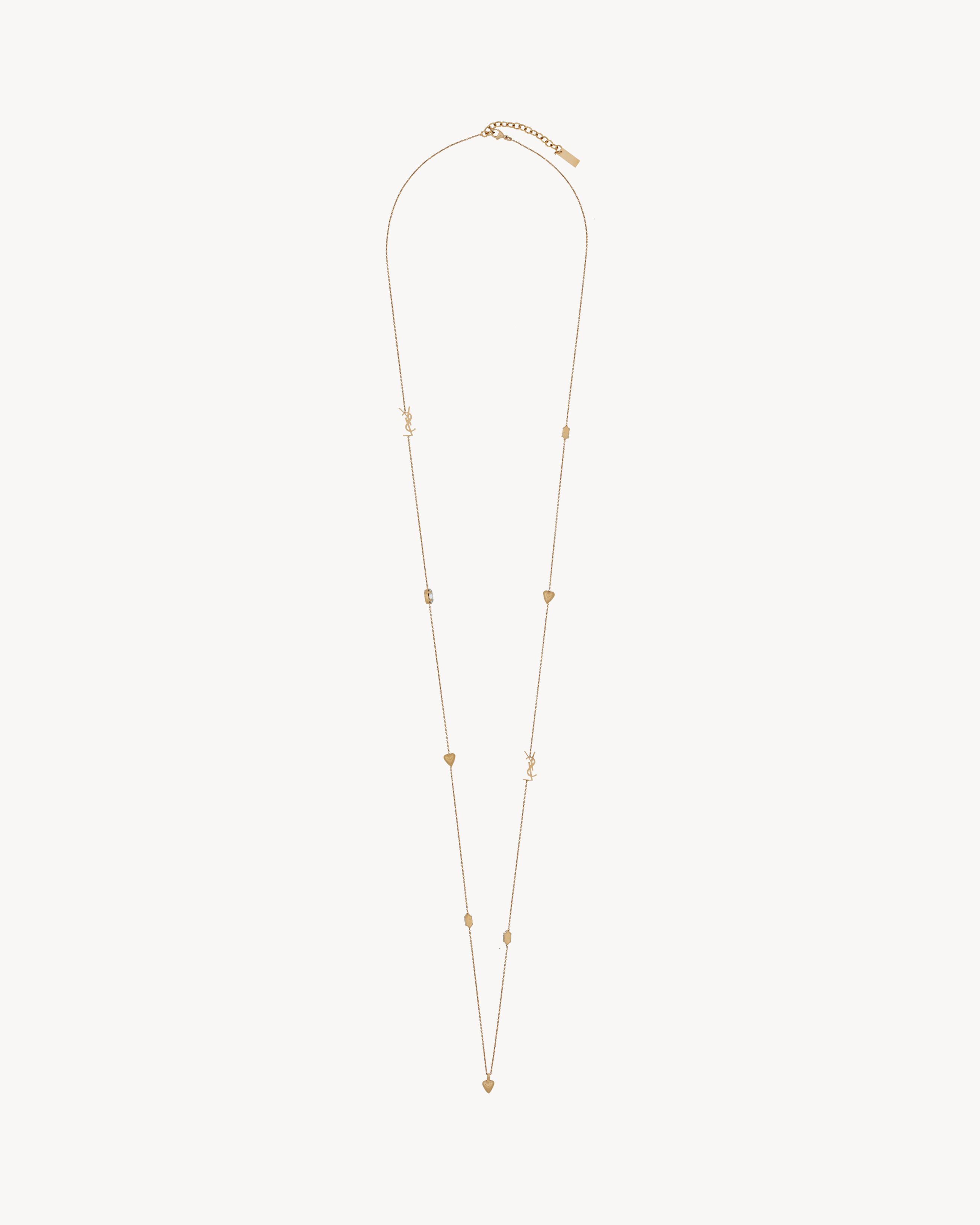CASSANDRE, HEART AND RHINESTONE LONG NECKLACE IN METAL - 2