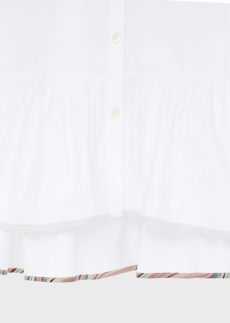 Paul Smith Women's White Cotton Peplum Shirt outlook