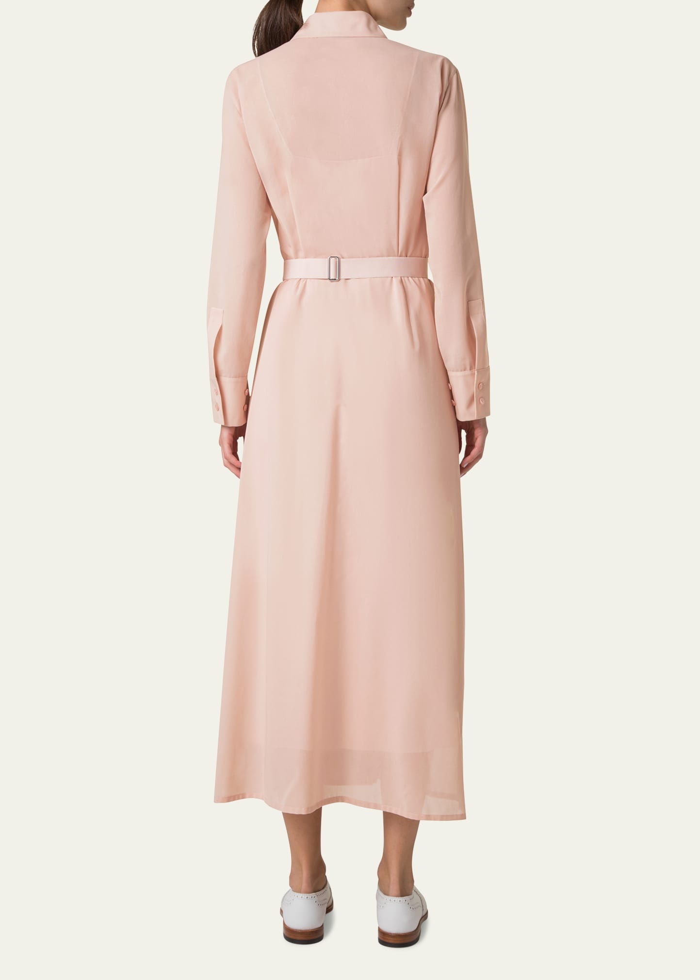 Pleated Cotton Voile Maxi Shirtdress - 3