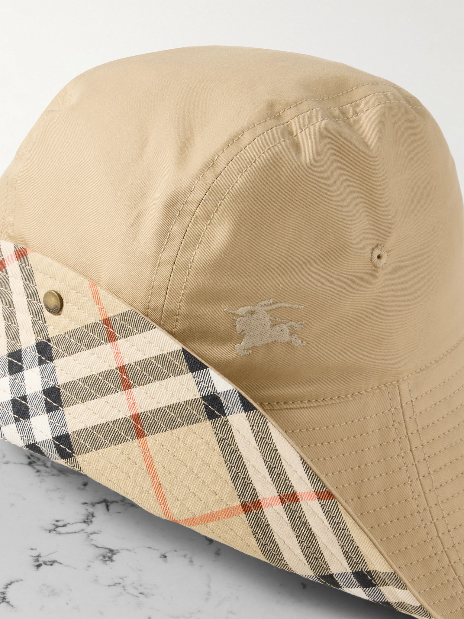 Cotton-gabardine bucket hat Beige - 4