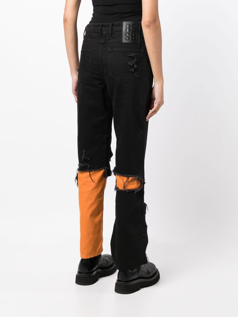 distressed-effect straight-leg jeans - 4