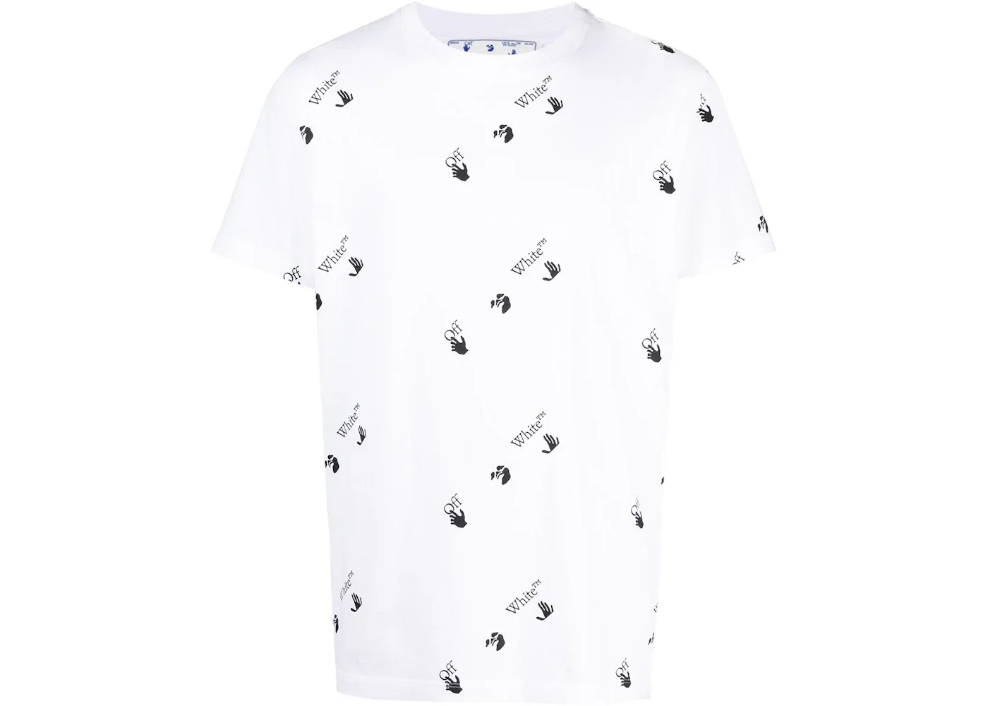 OFF-WHITE All Over Logo Print T-Shirt White Black - 1