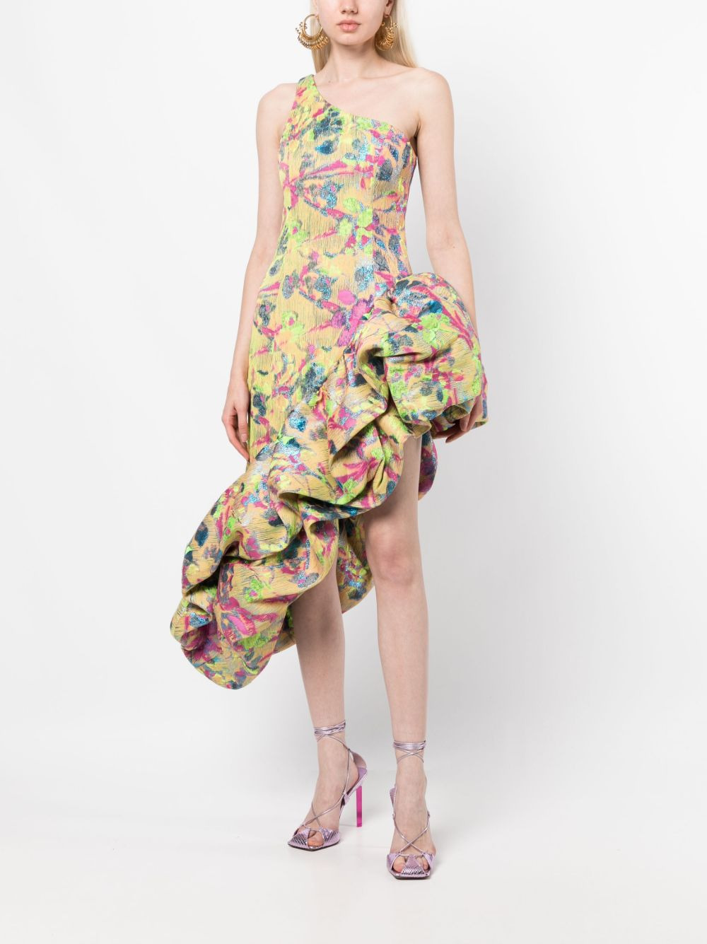 Helena ruffle-detail asymmetric dress - 2
