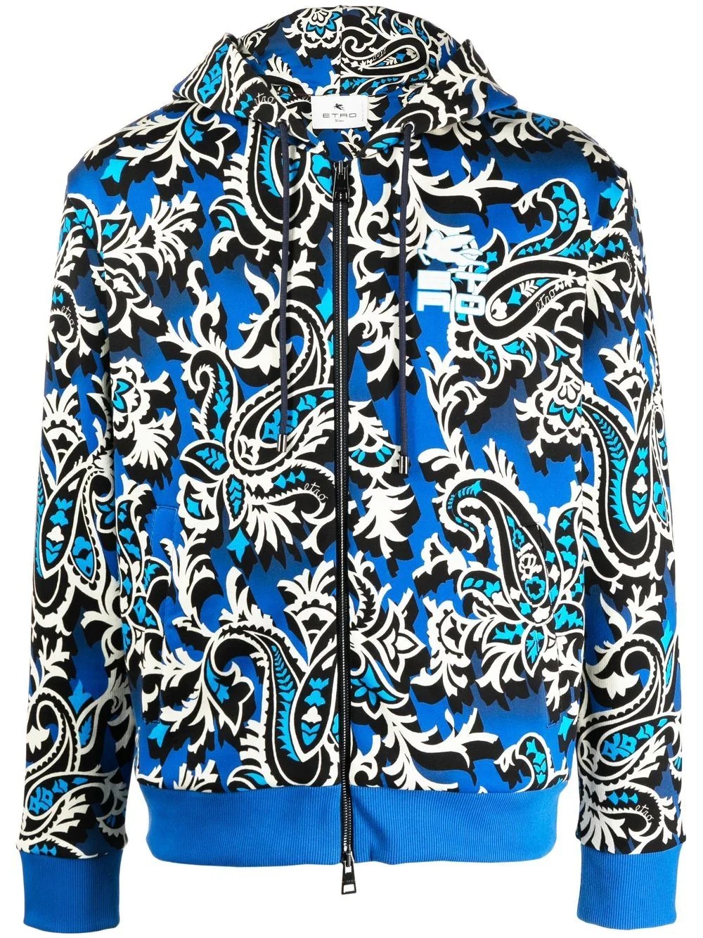 abstract pattern zipped hoodie - 1