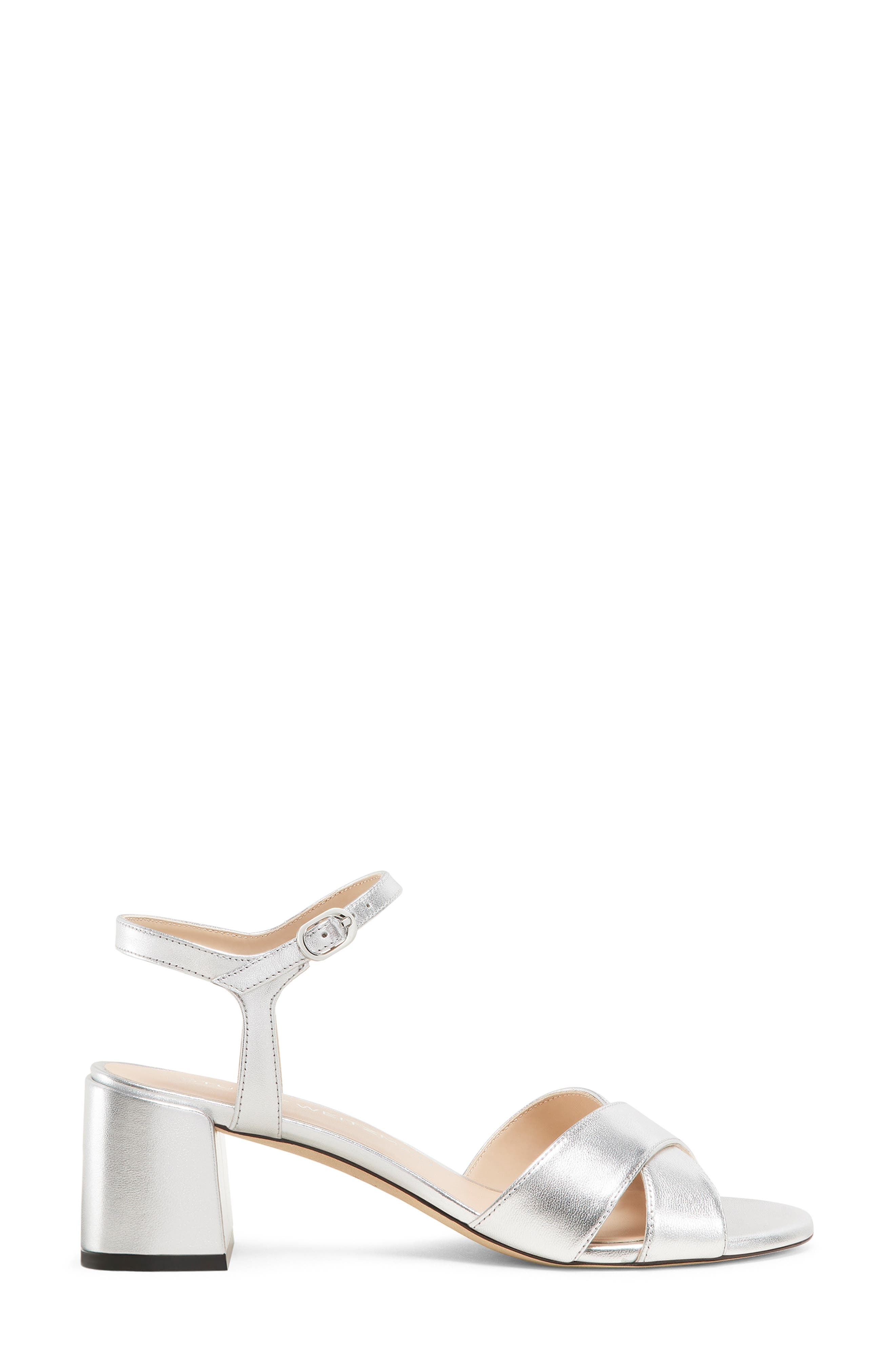 Stuart Weitzman Dayna Ankle Strap Sandal in Silver/silver at Nordstrom - 2