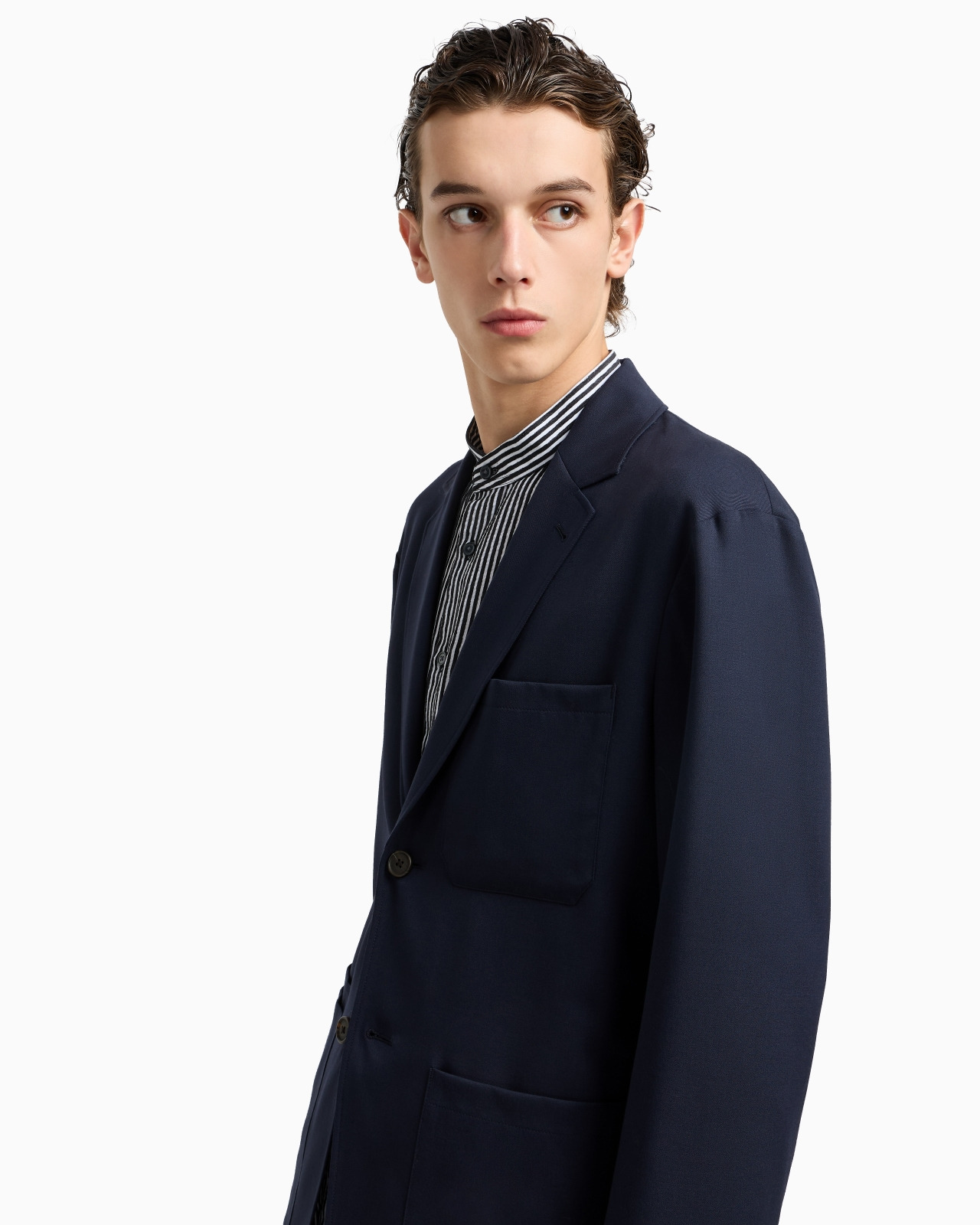 VIRGIN-WOOL TWILL SINGLE-BREASTED BLAZER - 5