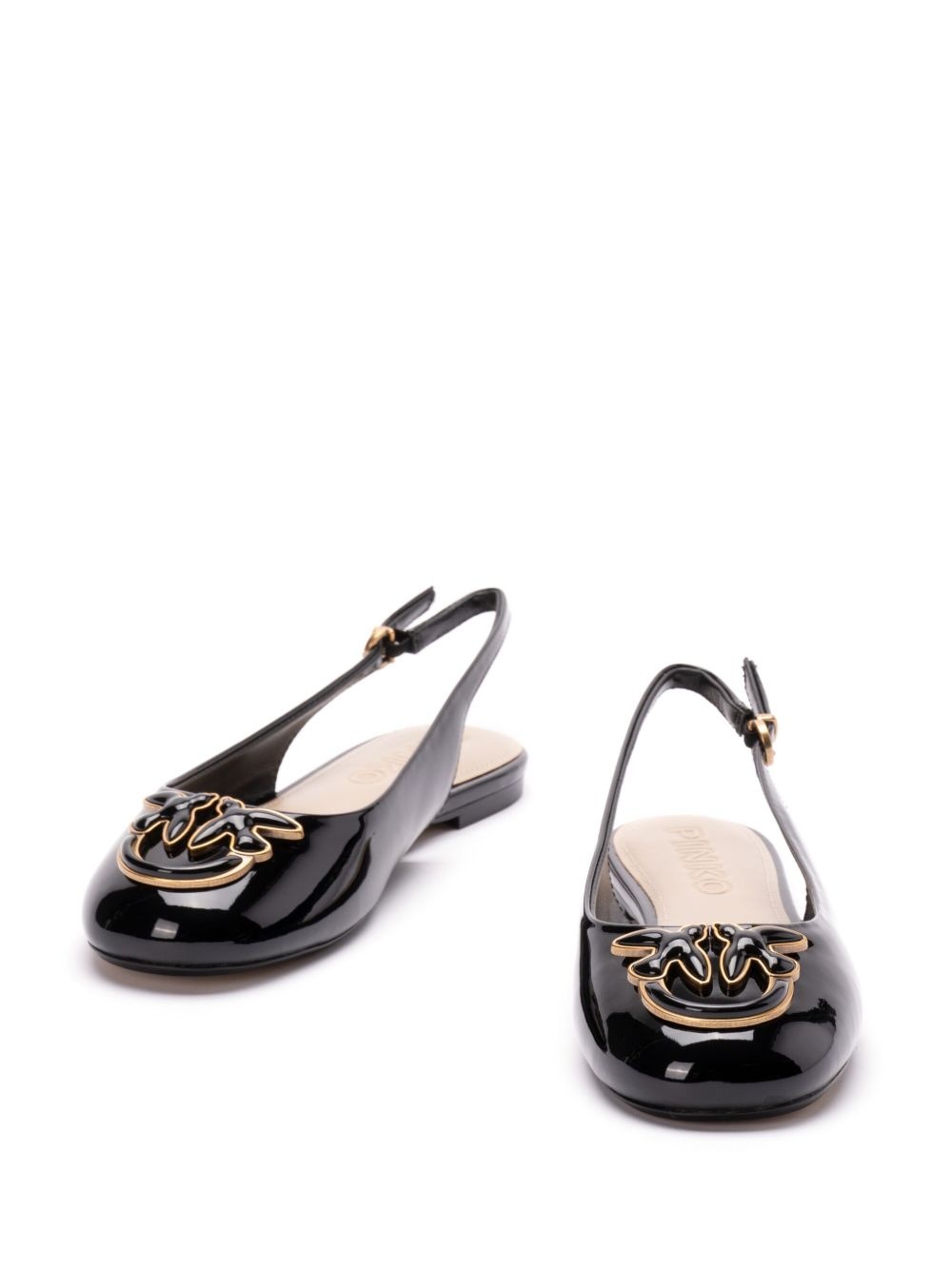 logo-plaque slingback ballerina shoes - 2