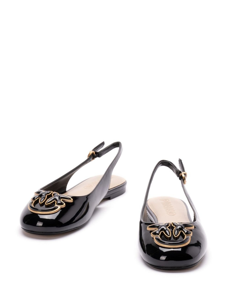 PINKO logo-plaque slingback ballerina shoes outlook