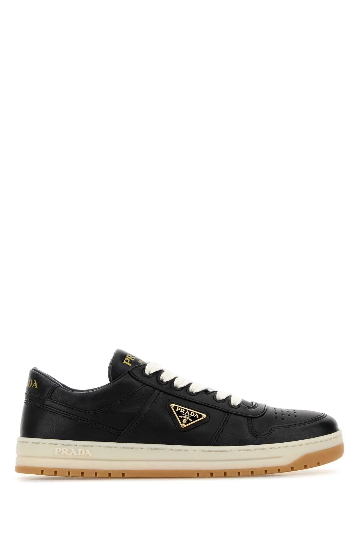Prada Women Black Nappa Leather Downtown Sneakers - 1