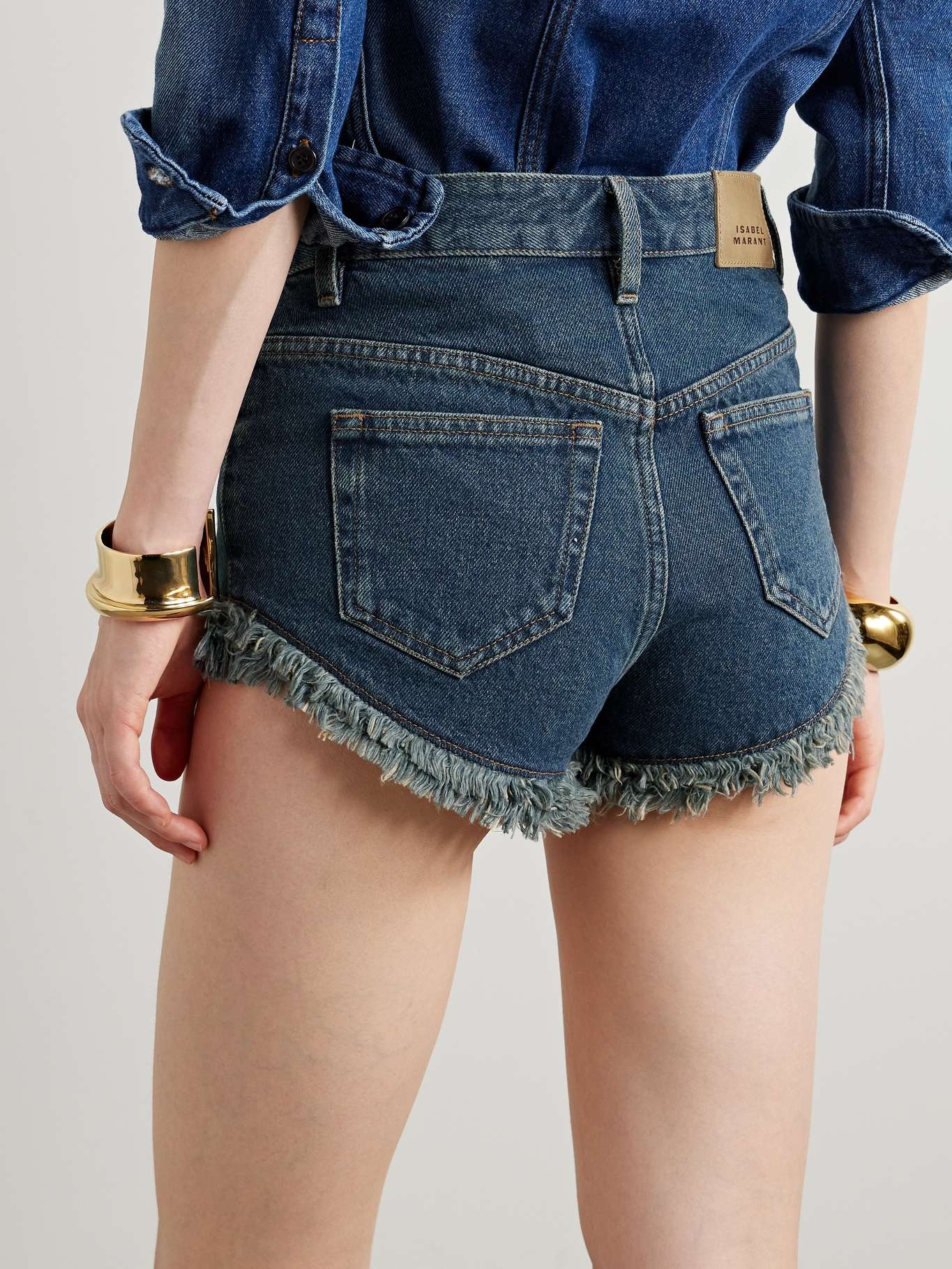 Eneidao fringed denim shorts - 4