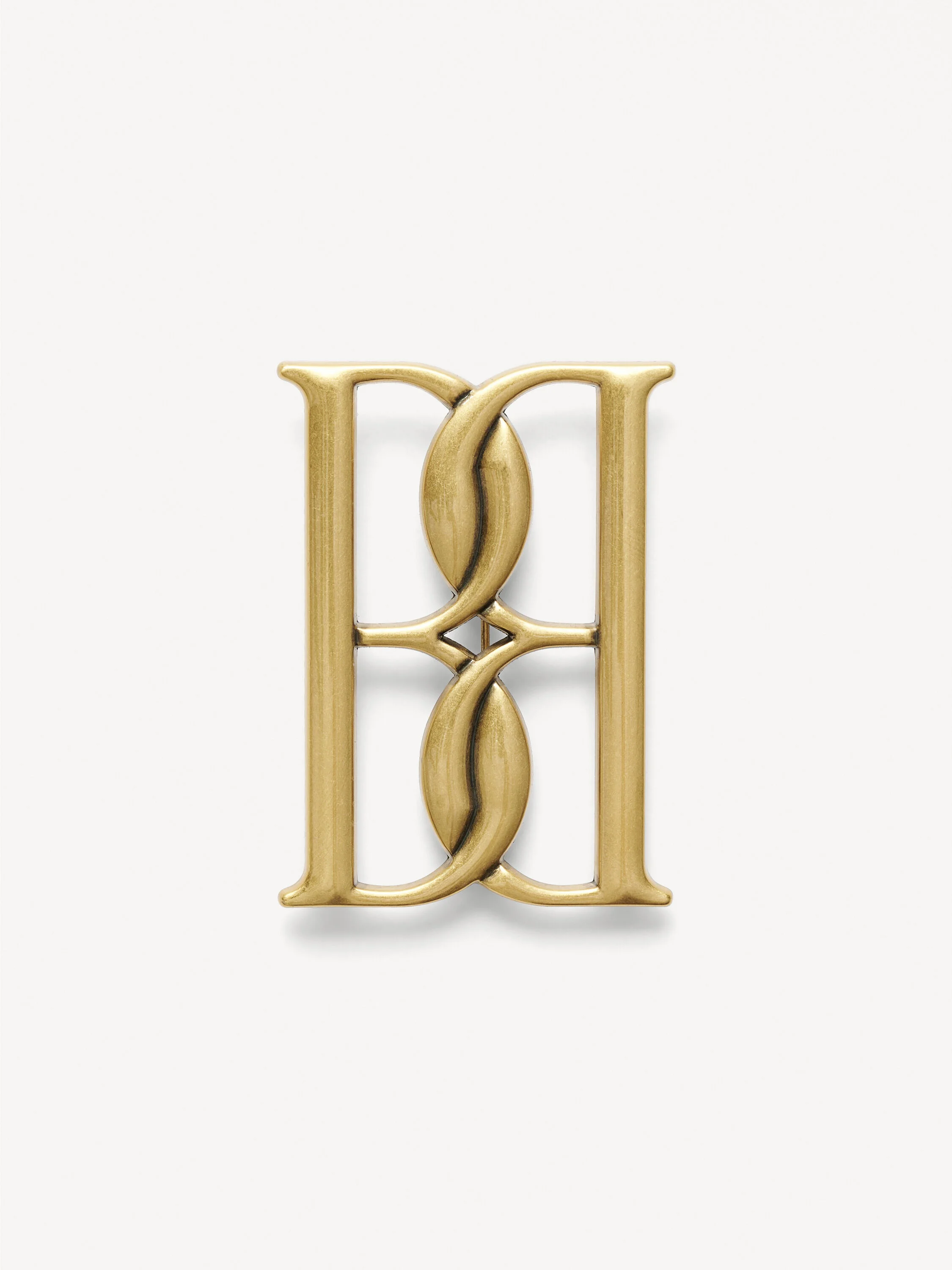 Mono large gold-tone brooch - 1