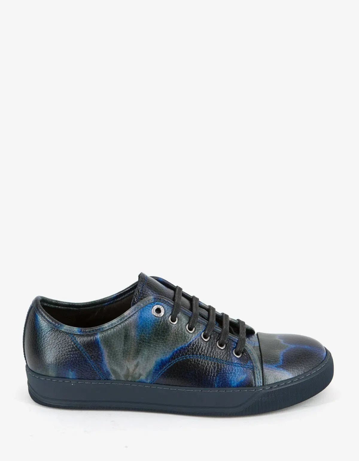 Lanvin Blue Tye & Dye Print Leather Trainers - 2