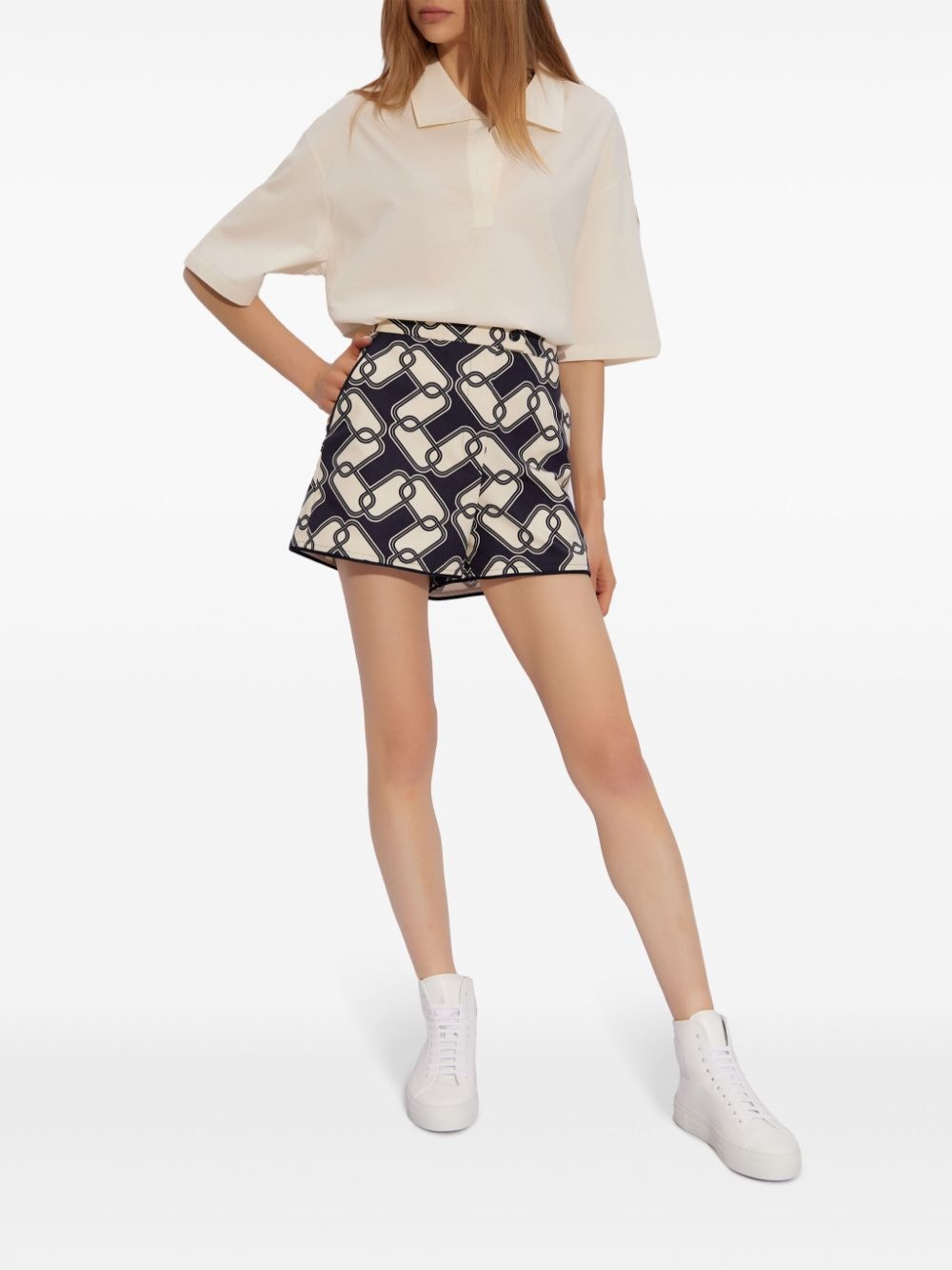 abstract-print cotton shorts - 2