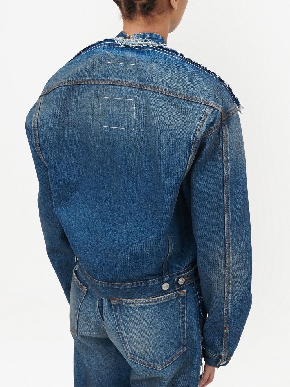 frayed-edge denim jacket - 6